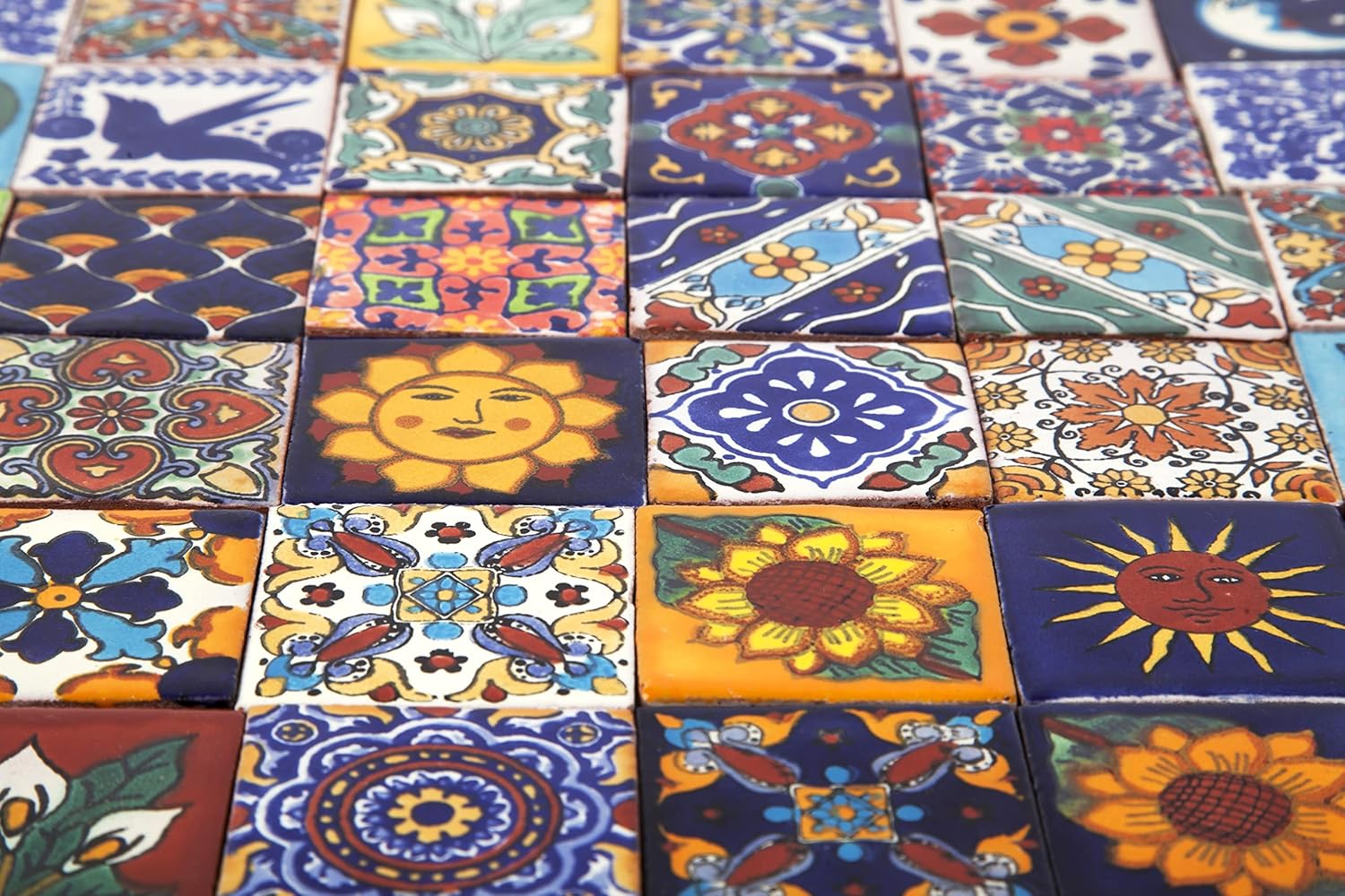 Saburo by Cerames – Azulejos de cerámica mexicana de 2 x 2 pulgadas – 120 mosaicos decorativos mexicanos para baño, cocina, ducha, escaleras, sala