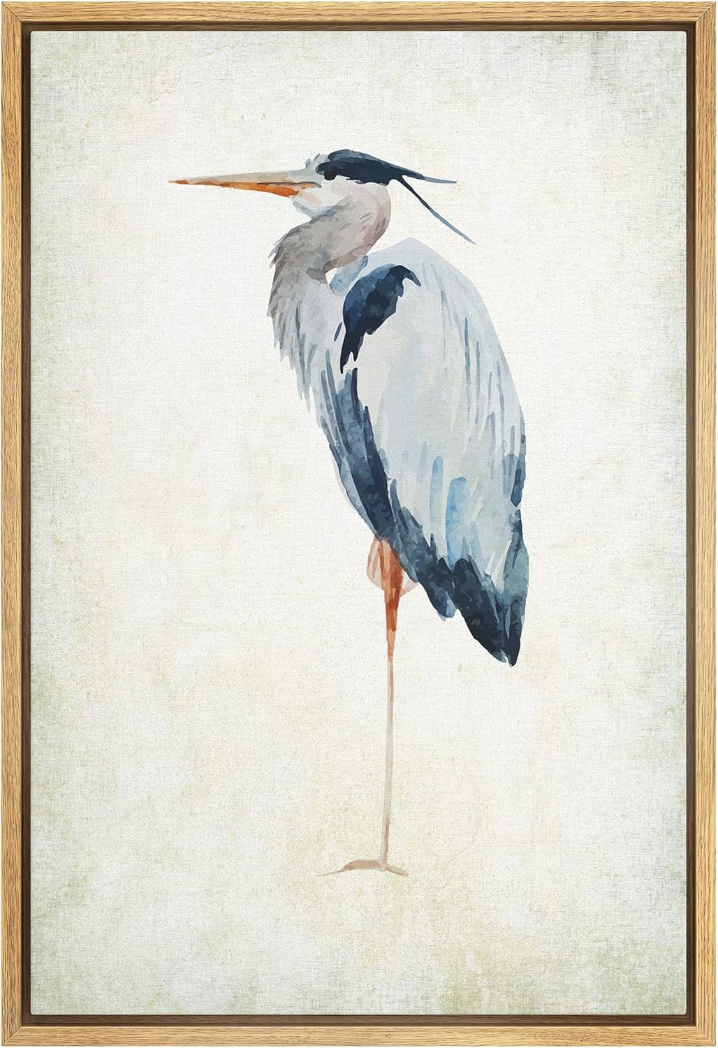 wall26 – Lienzo enmarcado para pared, pájaro garza – animal salvaje – Arte moderno para el hogar con envoltura de galería  Listo para colgar – 24 x