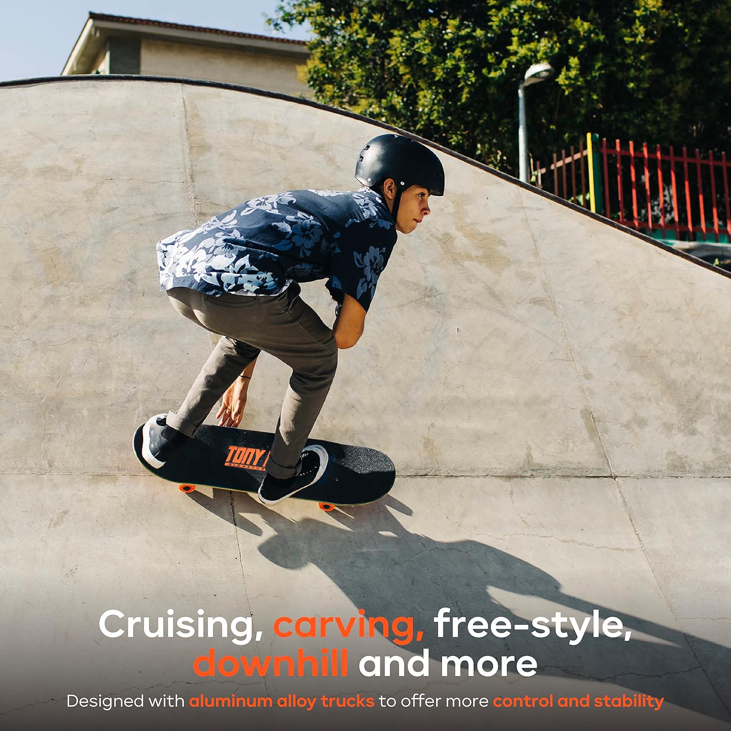 Tony Hawk – Patineta de 31 pulgadas con camiones profesionales, cinta de agarre completo, cubierta de arce de 9 capas, ideal para todos los niveles