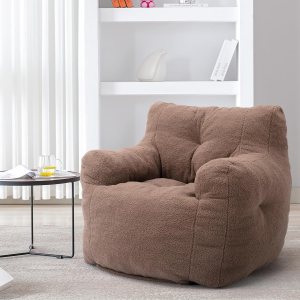 Hommoo Puf grande para adultos con reposabrazos, cómodo puf con relleno de espuma, esponjoso, tela de peluche suave, puf copetudo para dormitorio, Hommoo Puf grande para adultos con reposabrazos, cómodo puf con relleno de espuma, esponjoso, tela de peluche suave, puf copetudo para dormitorio,