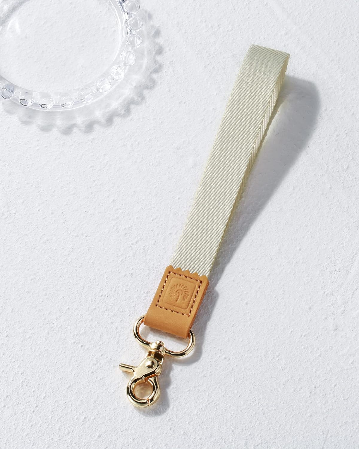 Cordón de muñeca para llaves, correa de llavero de muñeca, blanco cálido para mujeres y hombres