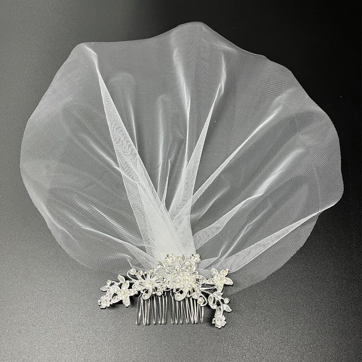 Juego de 16 peines para el cabello de boda, color plateado brillante, perla, mariposa, mariposa, novia, horquilla, peine para el cabello, peine