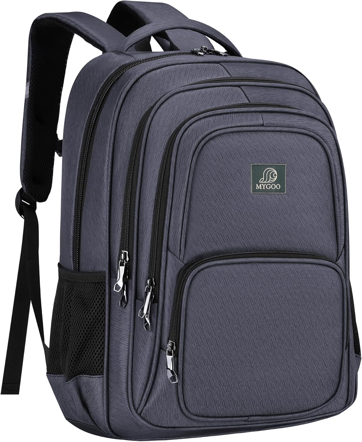 MYGOO Mochila de viaje para laptop  Mochila escolar unisex grande de 29L con puerto de carga USB para estudiantes universitarios y profesores , Gris