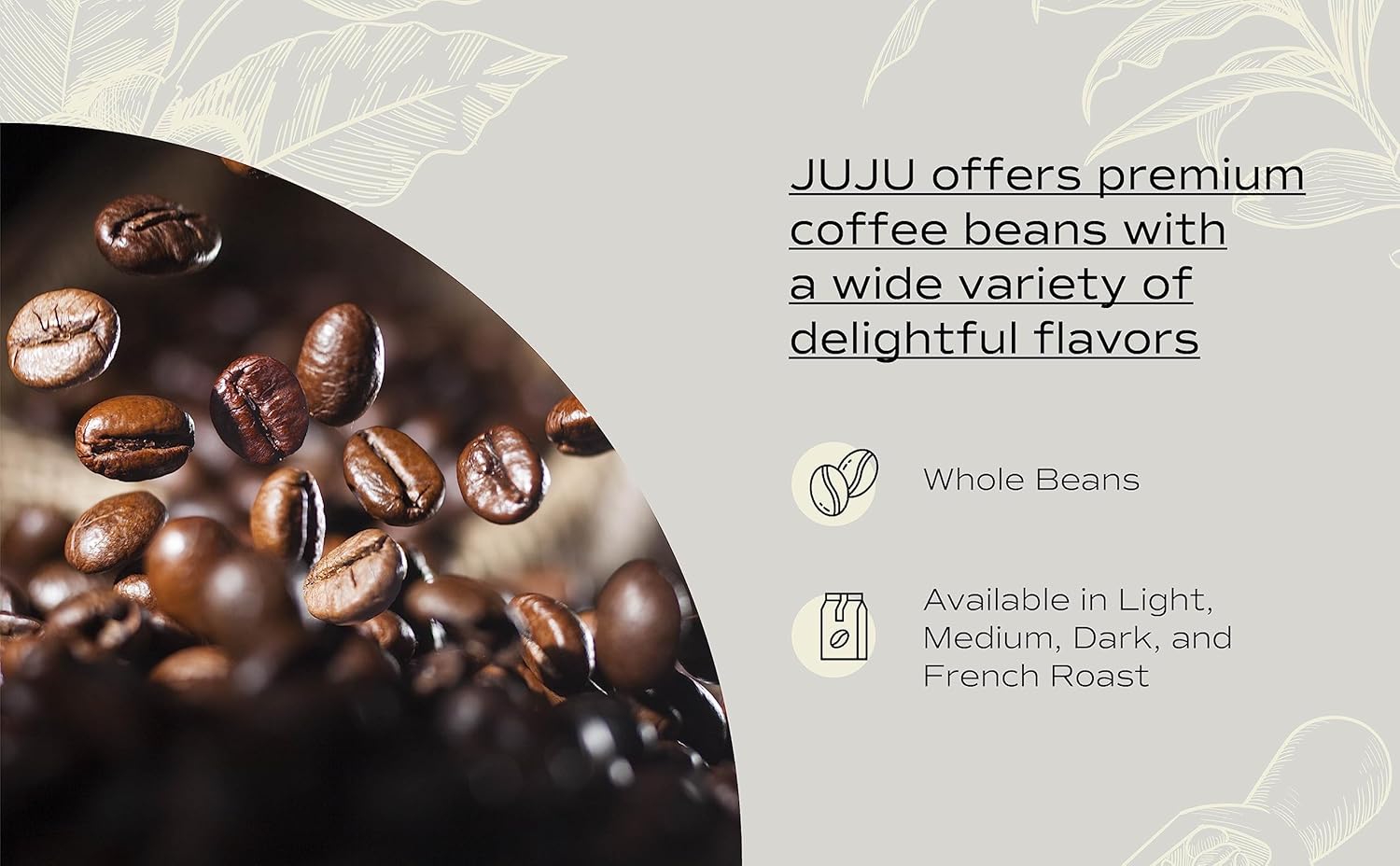 JUJU – Café en grano entero – 100% arábica, calidad premium, tostado medio, 24 onzas (paquete de 2))