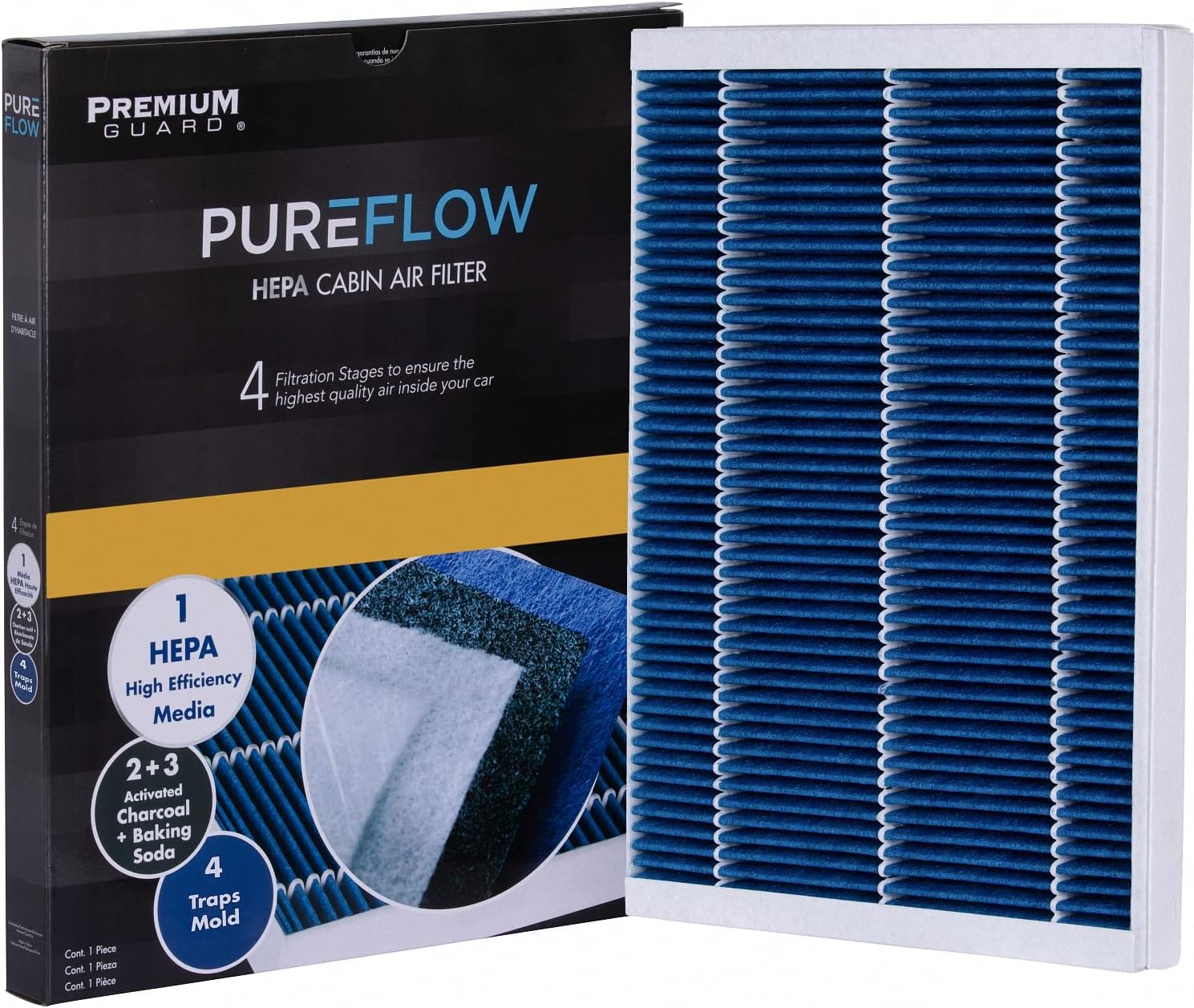 Filtro de aire de cabina PureFlow HEPA PC9366HX  Compatible con Dodge Sprinter 3500 2009-07, Sprinter 2500 2008-07