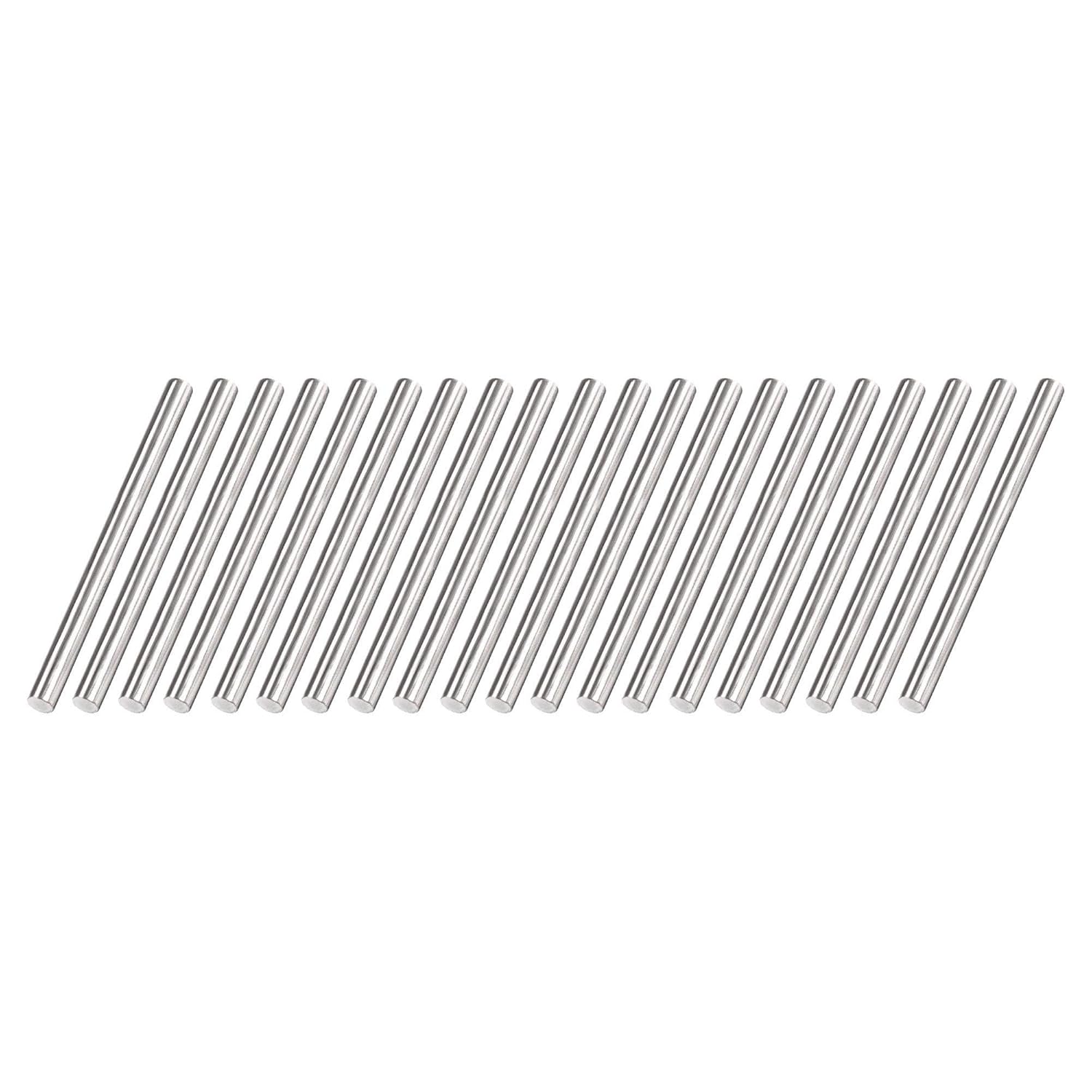 uxcell Varilla redonda sólida de acero inoxidable 304 de 0.157 in x 1.969 in para manualidades de bricolaje – 20 piezas