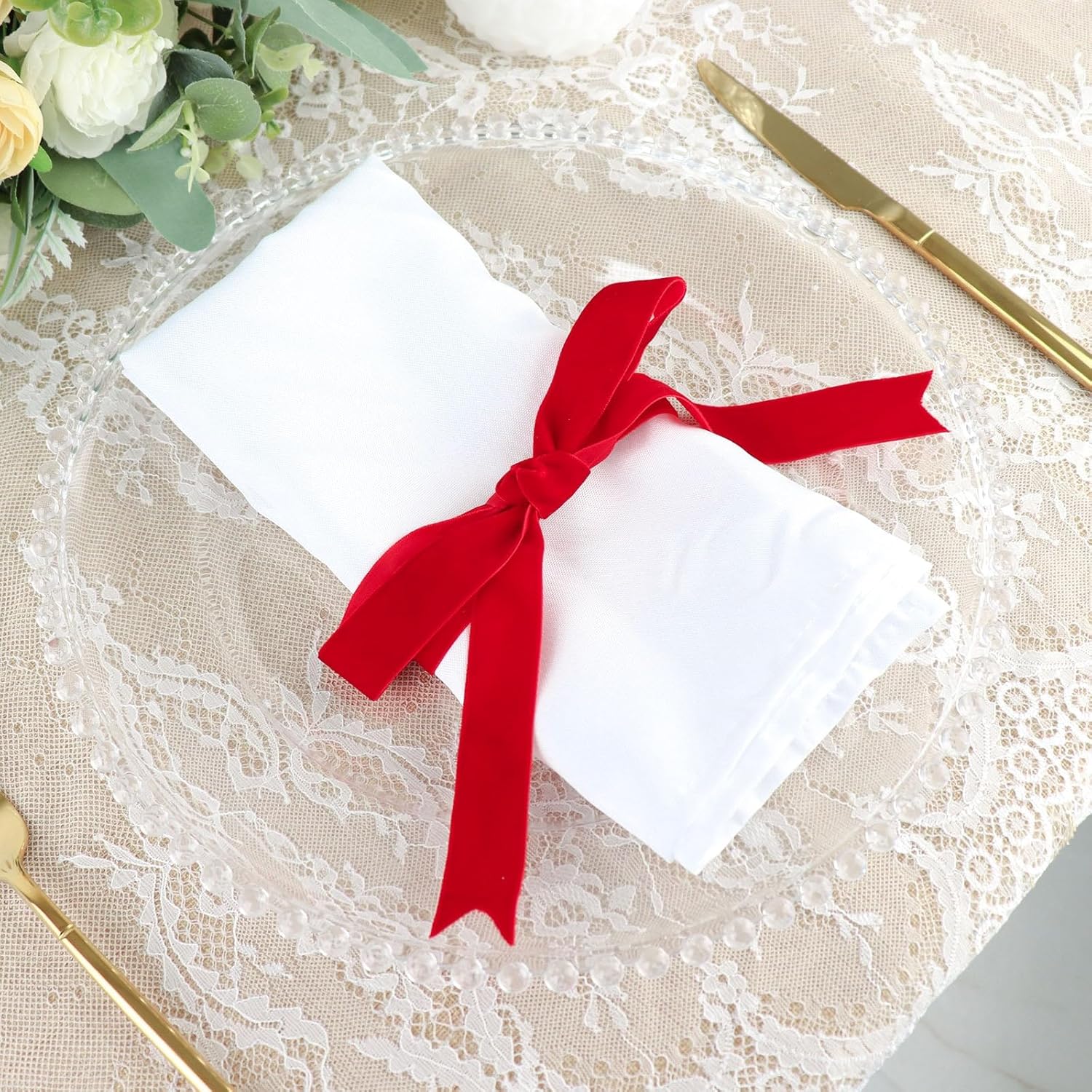 Efavormart – Bobina de cinta de terciopelo de una sola cara roja de 1 pulgada, suministros de manualidades, rollo de cinta de terciopelo y nailon