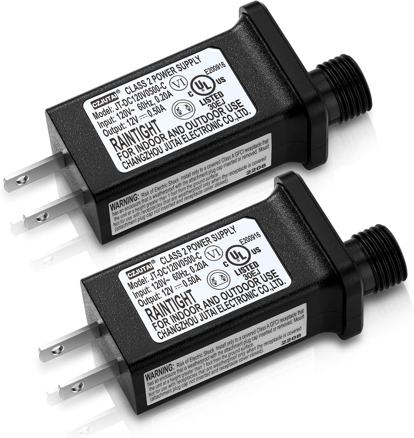 2 piezas de transformador LED de repuesto clase 2 fuente de alimentación para cadena de luces de Navidad, decoraciones inflables, controlador LED
