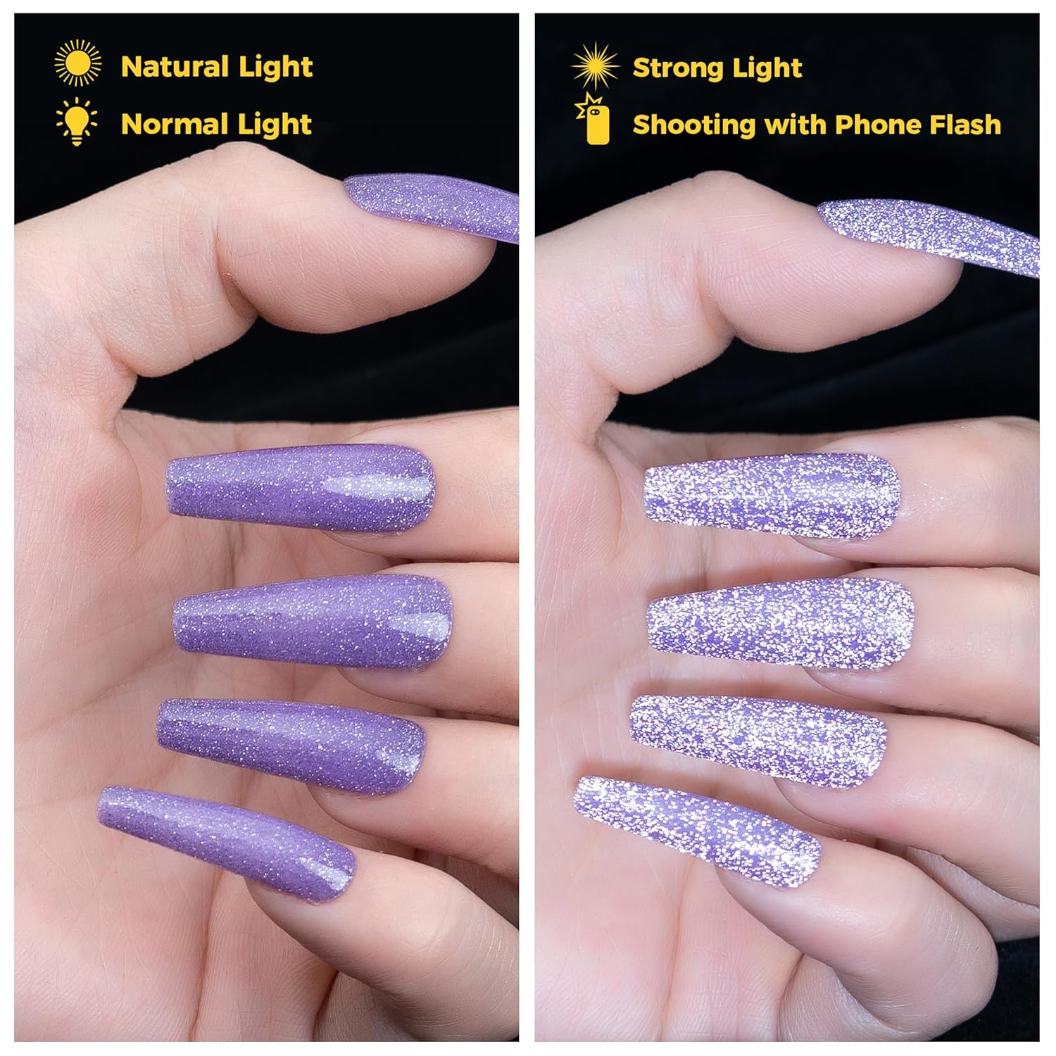 BURANO Esmalte de gel con purpurina reflectante, 0.2 fl oz, esmalte de gel de discoteca brillante holográfico con purpurina, arte de uñas, salón de