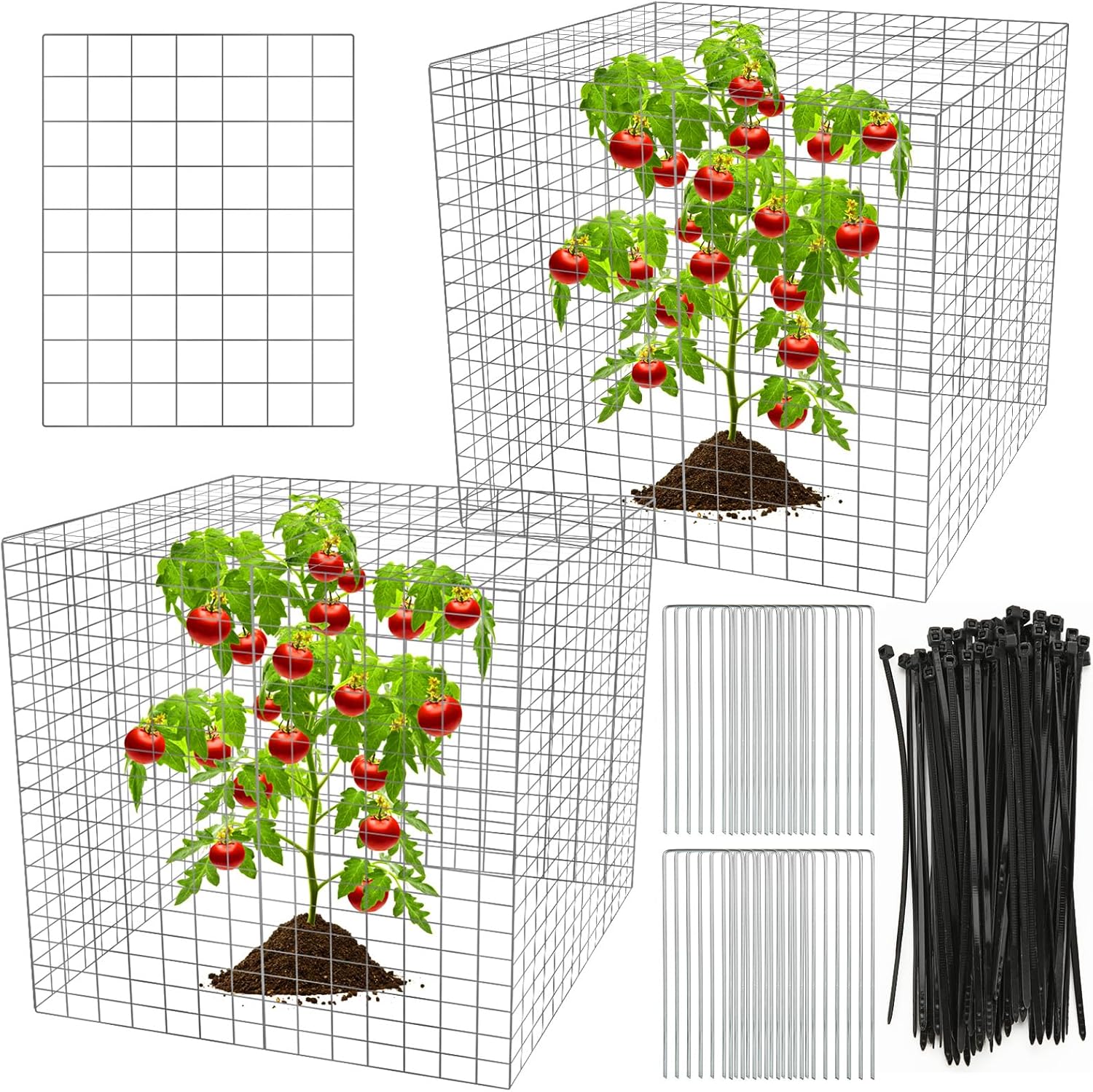 1 juego de 10 protectores de alambre para plantas de 11.8 x 11.8 pulgadas, protectores cuadrados para plantas de animales, jaula de malla para