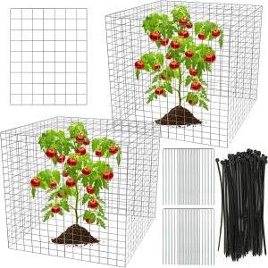 1 juego de 10 protectores de alambre para plantas de 11.8 x 11.8 pulgadas, protectores cuadrados para plantas de animales, jaula de malla para 1 juego de 10 protectores de alambre para plantas de 11.8 x 11.8 pulgadas, protectores cuadrados para plantas de animales, jaula de malla para