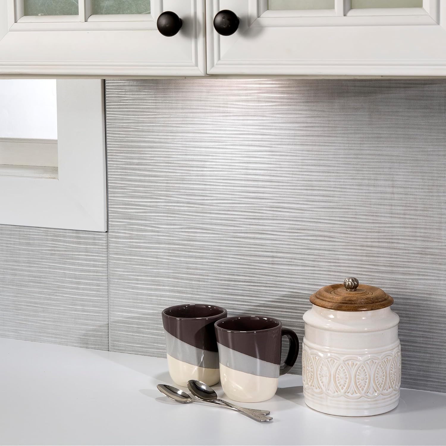 FASÄDE Panel decorativo de vinilo ondulado en cachemira (muestra de 6 x 6 pulgadas)