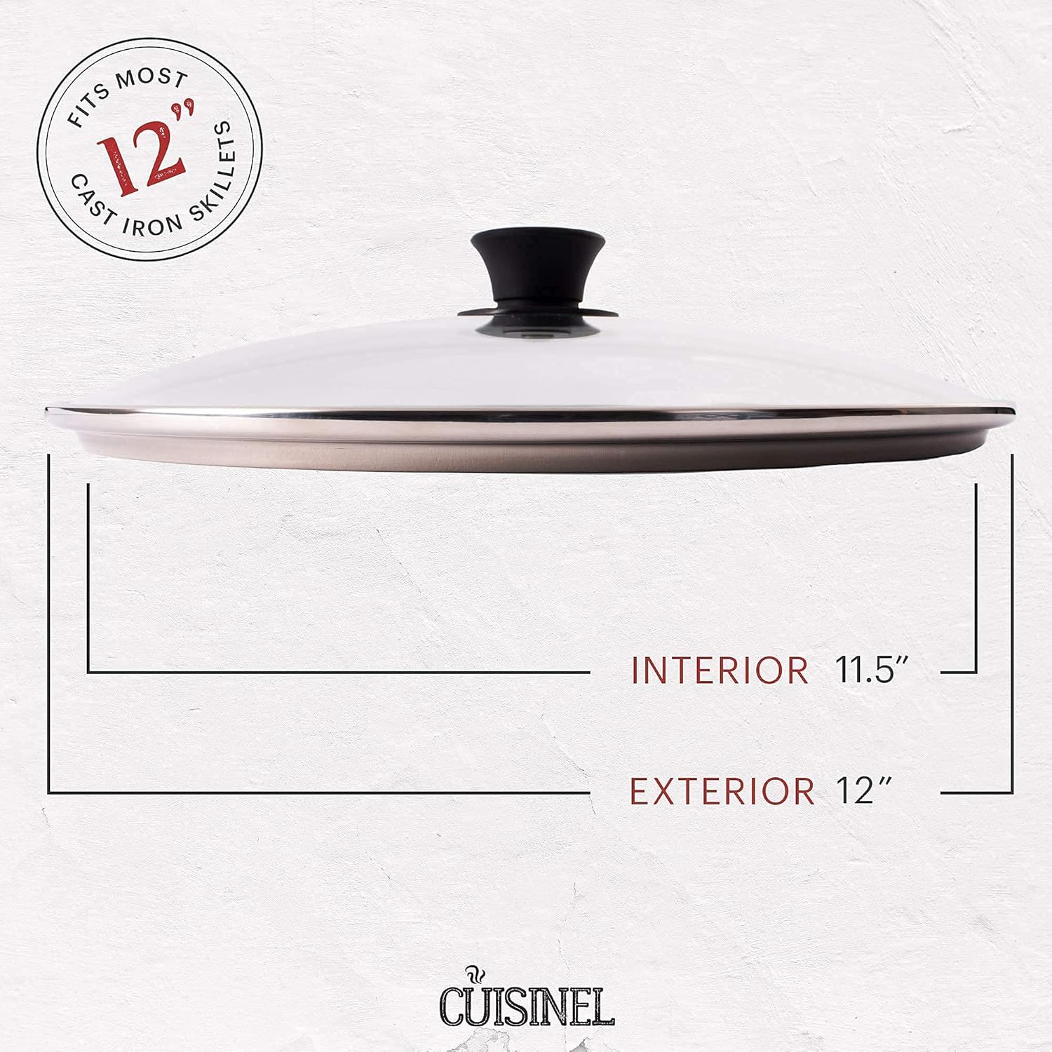 Tapas de vidrio – 8 pulgadas + 10 pulgadas – Compatible con Lodge – Funda de repuesto templada – Apto para horno para ollas y sartenes – Universal
