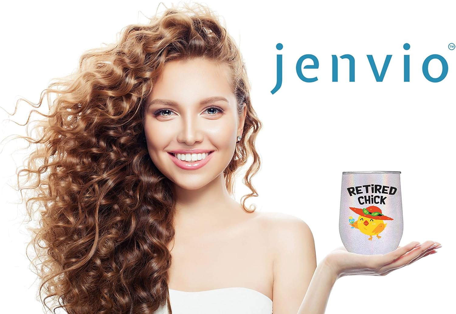 JENVIO Regalos de jubilación para mujer  Vaso de viaje de acero inoxidable de 12 onzas con tapa deslizante, popote y caja de regalo, vaso de viaje