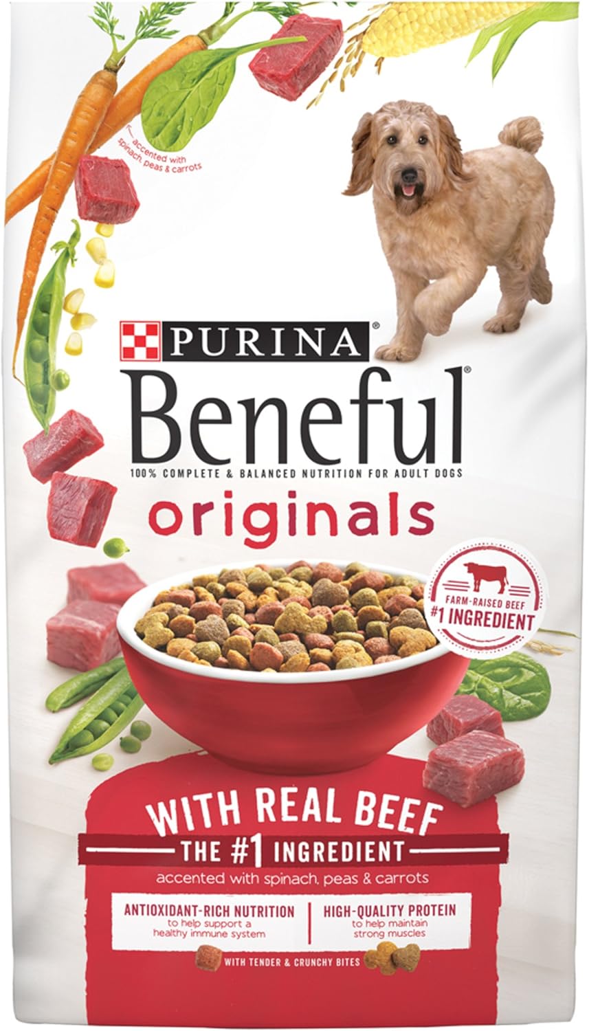 Purina Beneful Originals – Alimento seco para perros adultos con carne de res real, bolsa de 6.3 libras