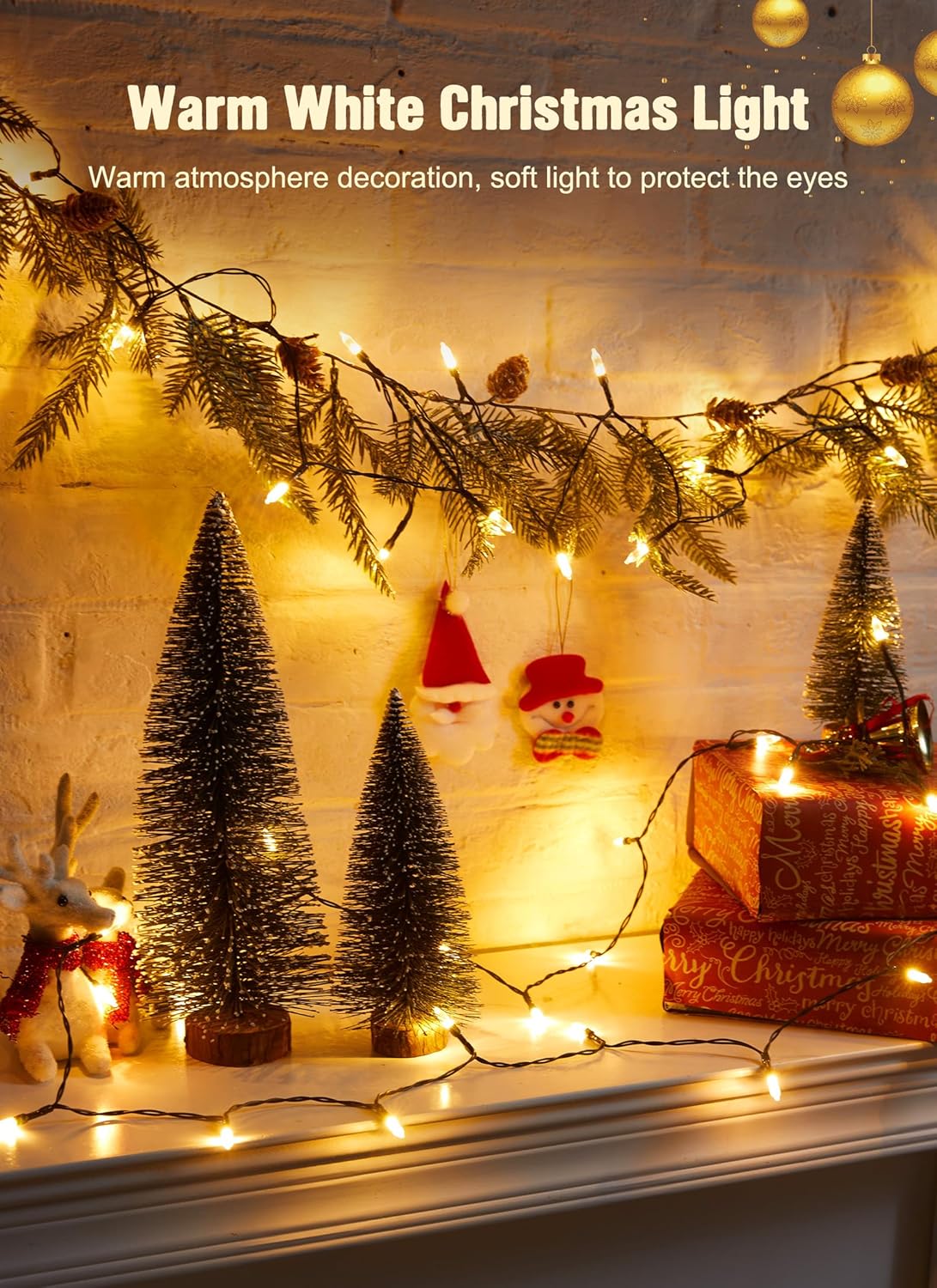 Brightown Mini bombillas de repuesto de Navidad, 150 unidades, 2.5 voltios, cristal transparente, incandescentes, para árbol de Navidad, decoración