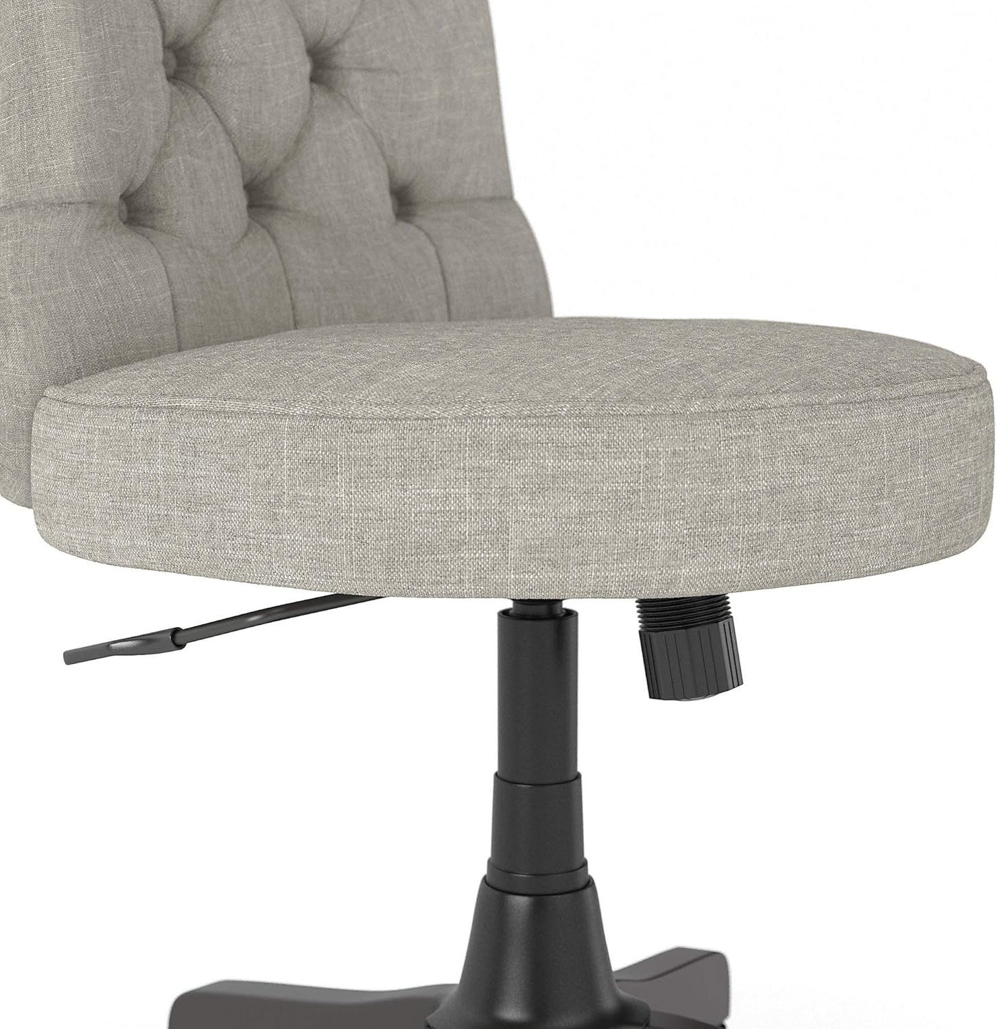 Bush Furniture Key West – Silla de oficina con respaldo medio, tela gris claro