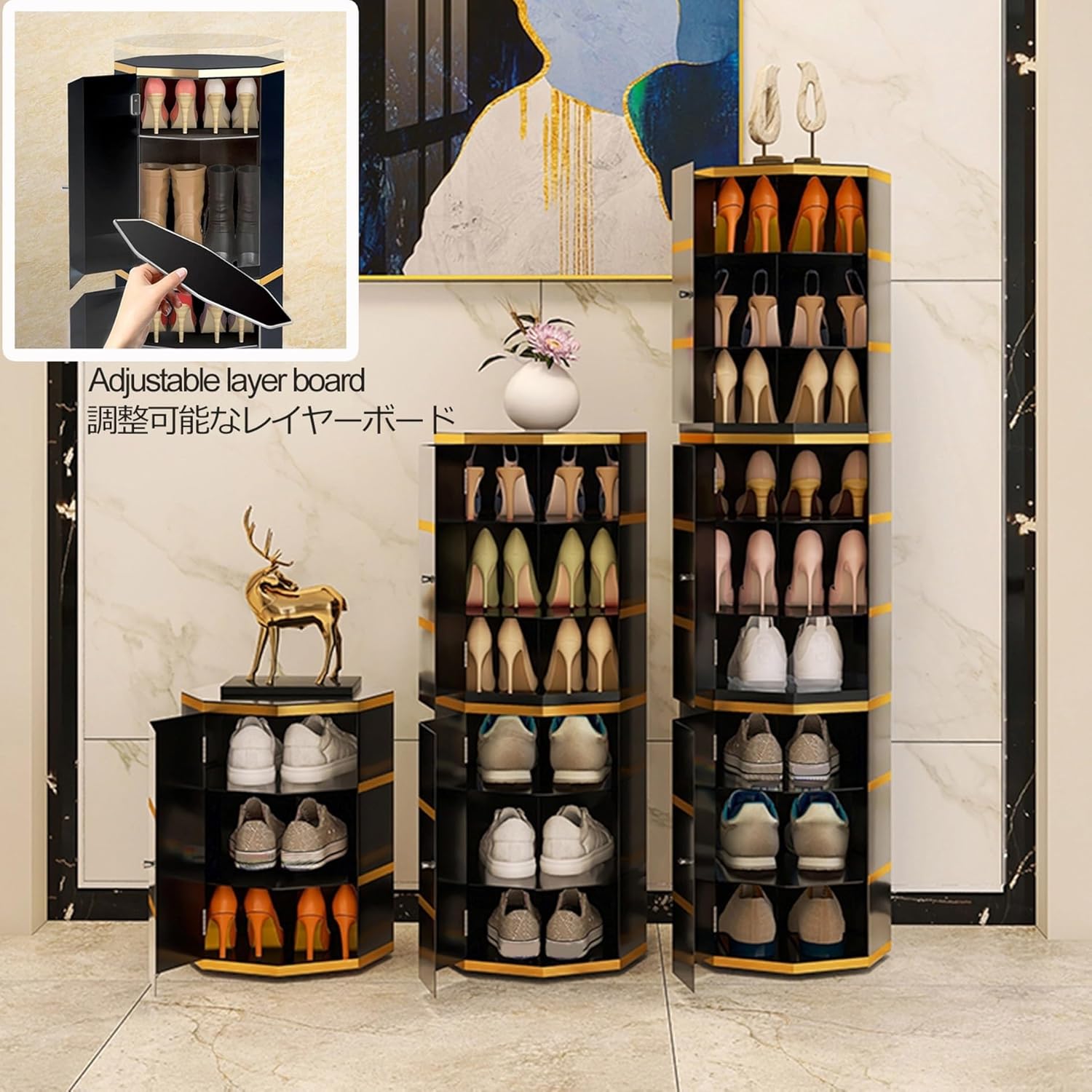 Armario organizador de zapatos para entrada, armario grande para zapatos, rotación de 360 grados, moderno, almacenamiento de zapatos, cilindro