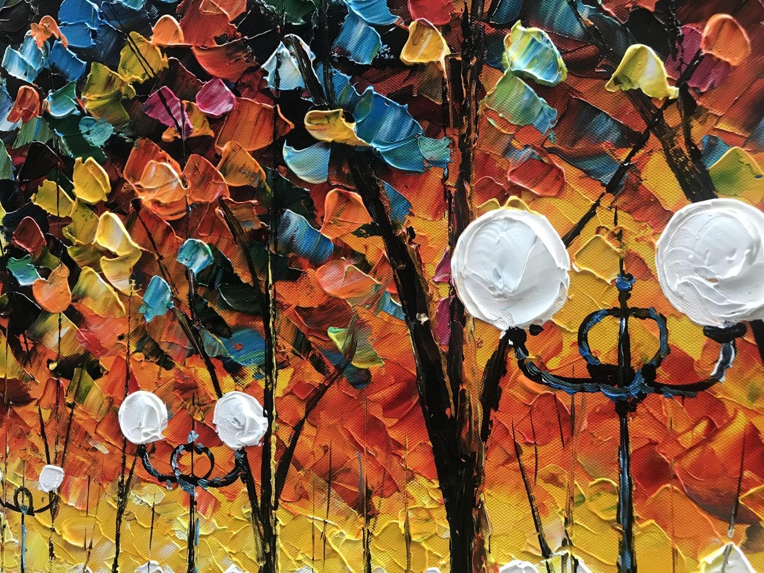 Alenoss Pinturas modernas al óleo sobre lienzo, arte de pared grande de 24 x 48 pulgadas, pinturas abstractas románticas, arte contemporáneo, arte