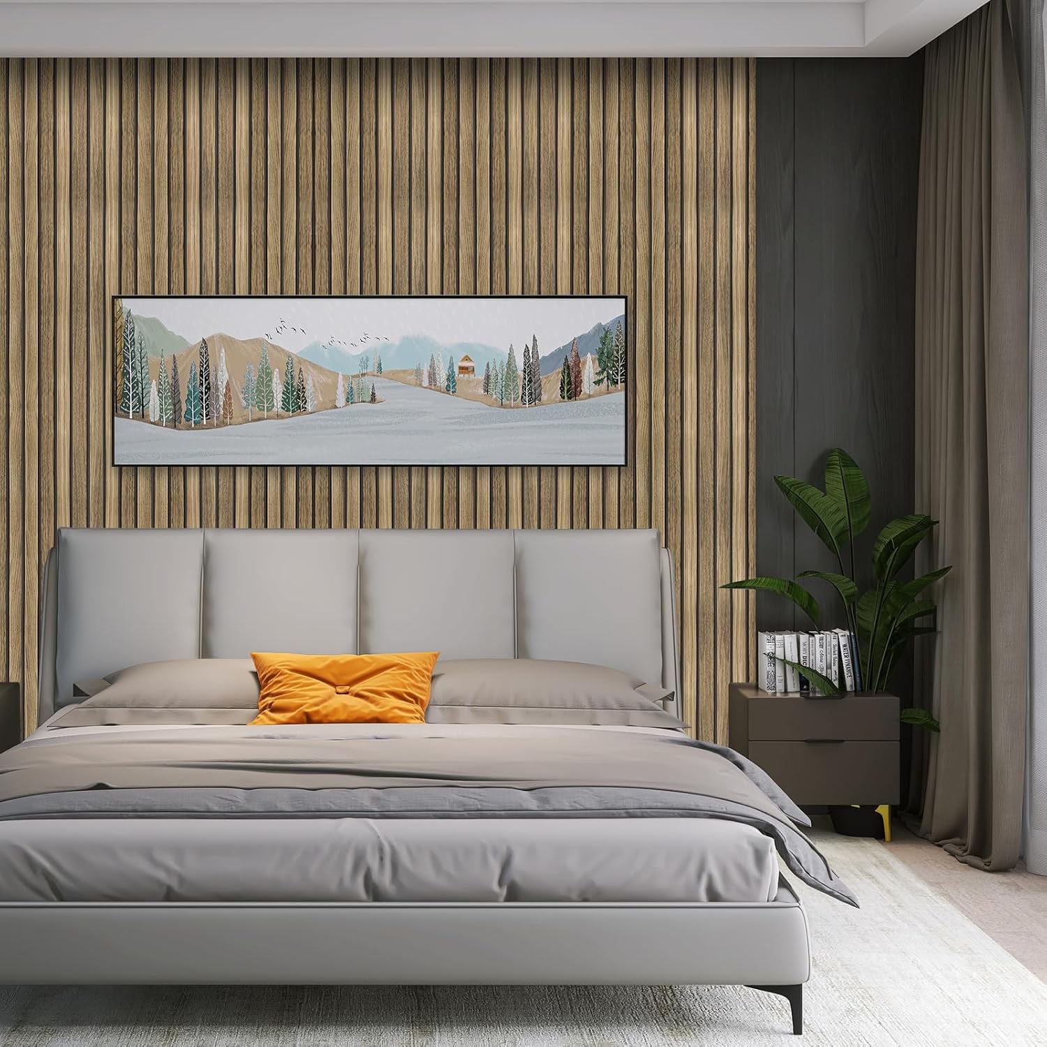 ConCus-T Papel tapiz de listones de madera, papel de contacto de madera sintética, autoadhesivo, extraíble, color marrón, para decoración de pared,