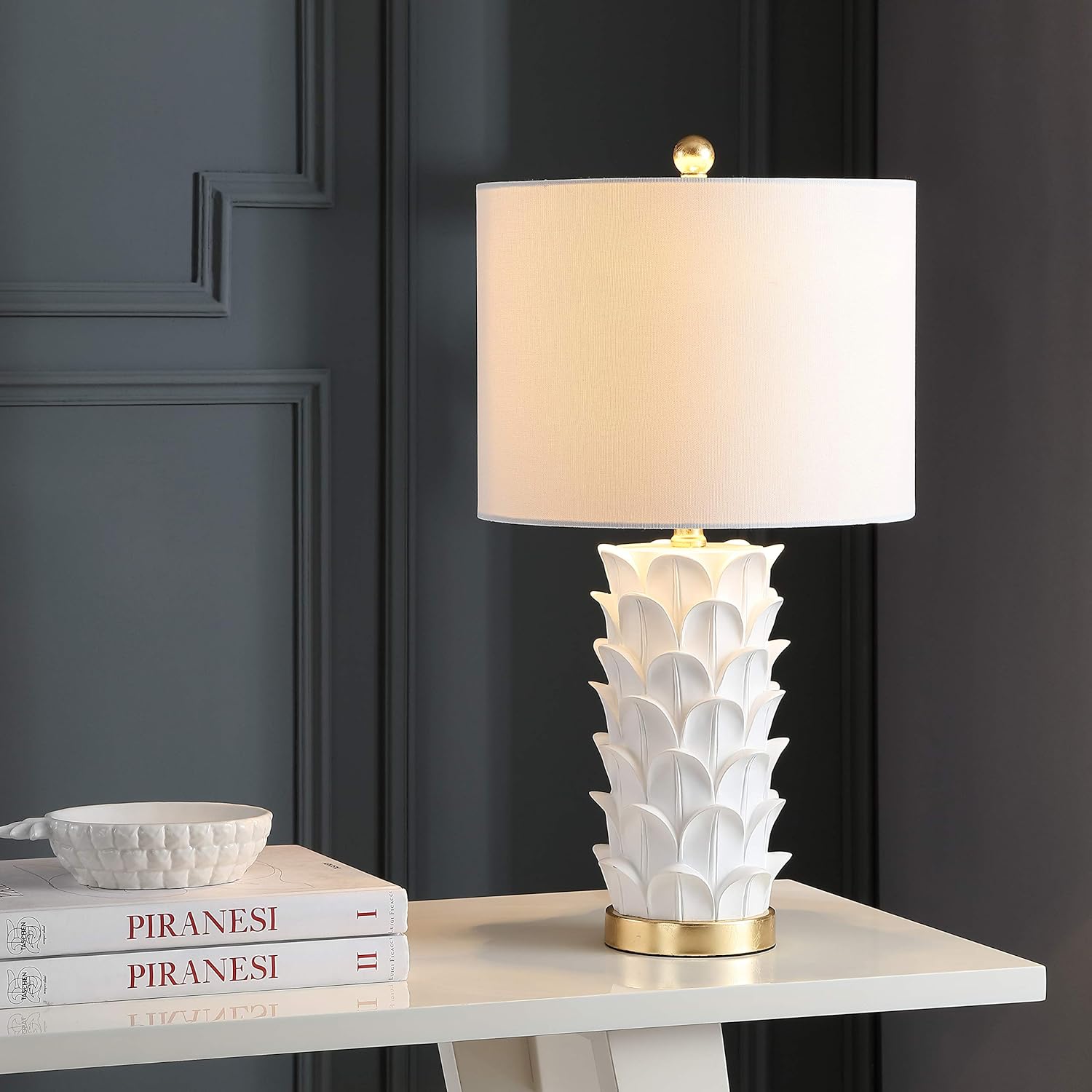 SAFAVIEH Lighting Collection – Juego de 2 lámparas de mesa para dormitorio, sala de estar, oficina en casa, escritorio, mesita de noche, 25 pulgadas