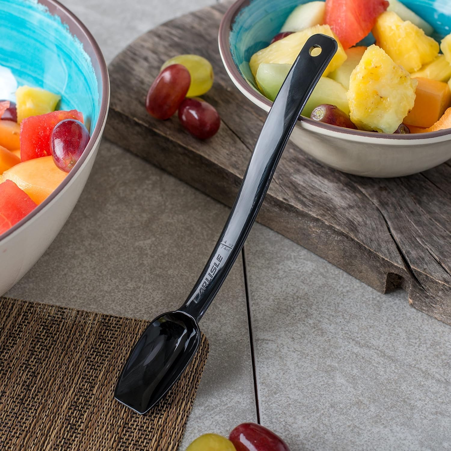 Carlisle Cucharas para servir ensaladabufé, macizas y perforadas, .25 onzas – .8 onzas., Negro, 1