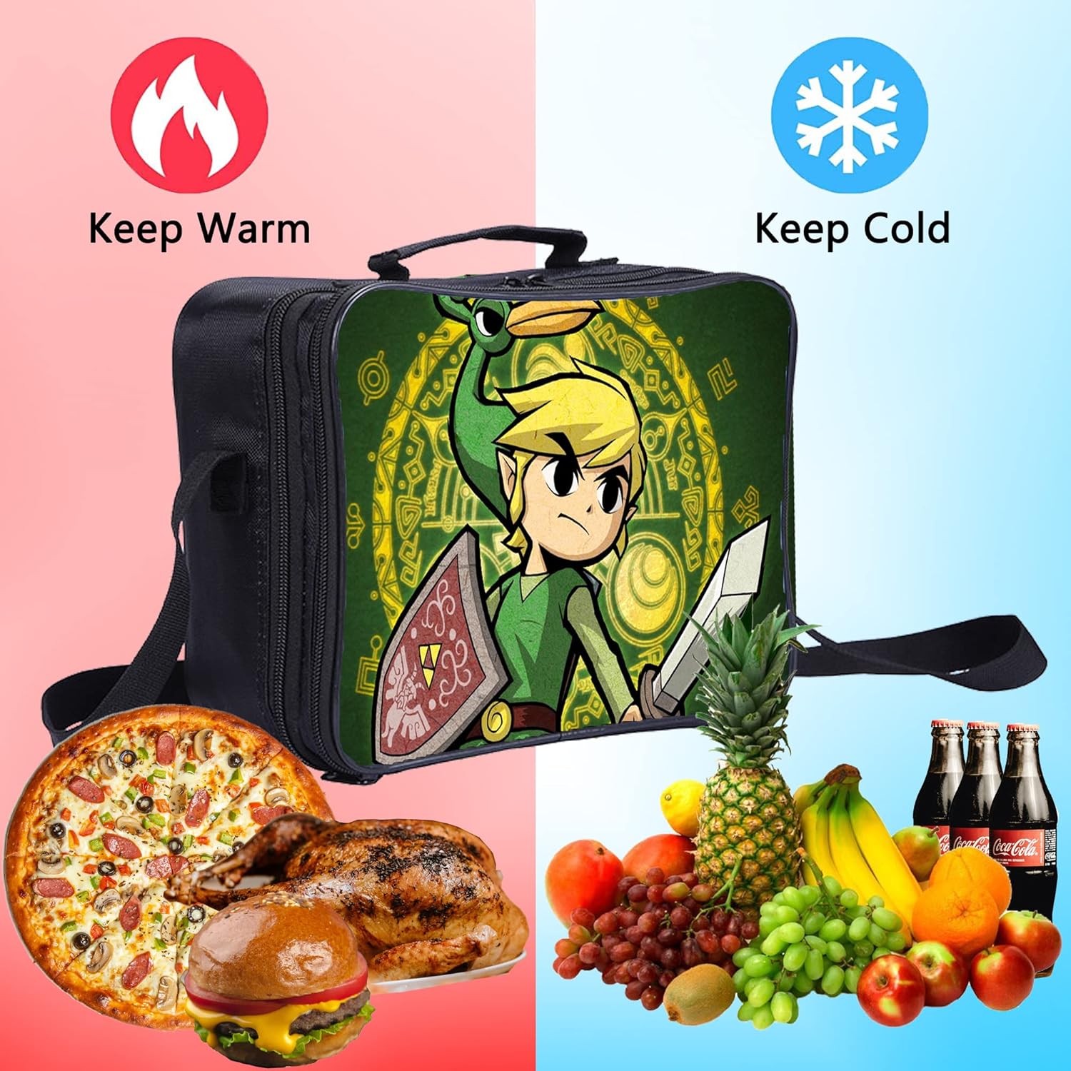 Qushy Fiambrera para adultos, bolsa de almuerzo unisex para adultos