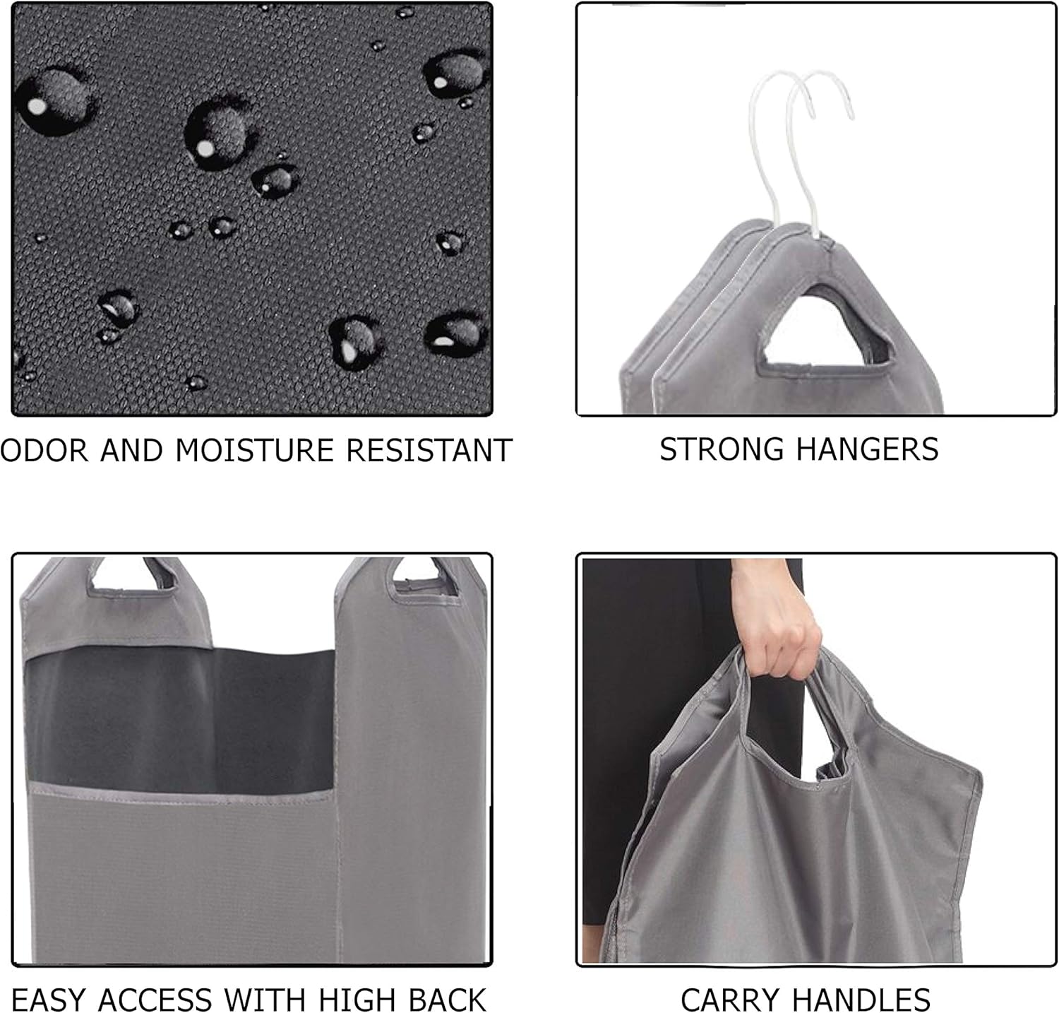 The Fine Living Co. – Cesto colgante para armario, cesta colgante resistente, cesta de lavandería con 2 perchas de metal fuertes, organizador de