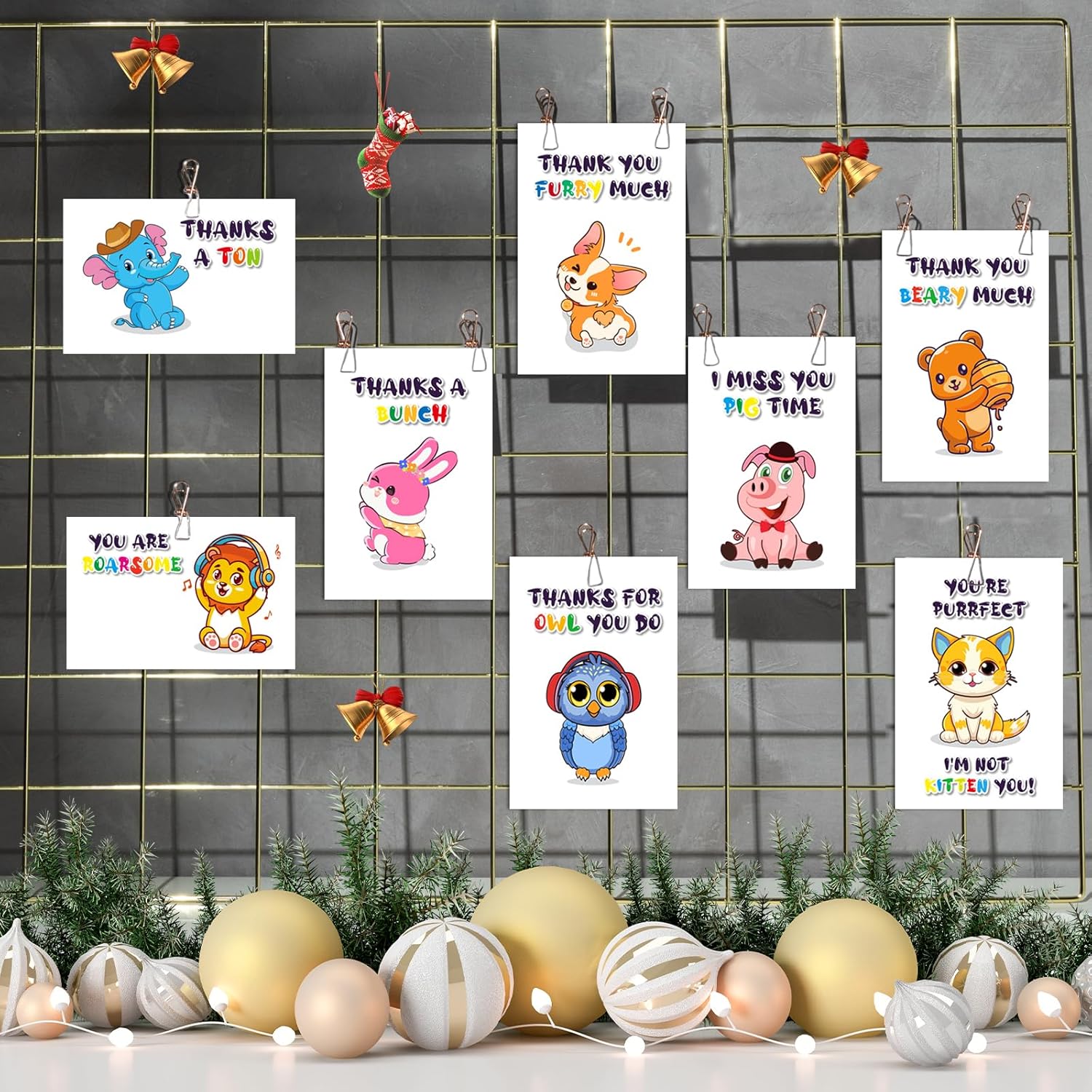 Mczan Divertidas tarjetas de agradecimiento para niños, paquete de 56 tarjetas de agradecimiento con sobres, tarjetas de agradecimiento para niños