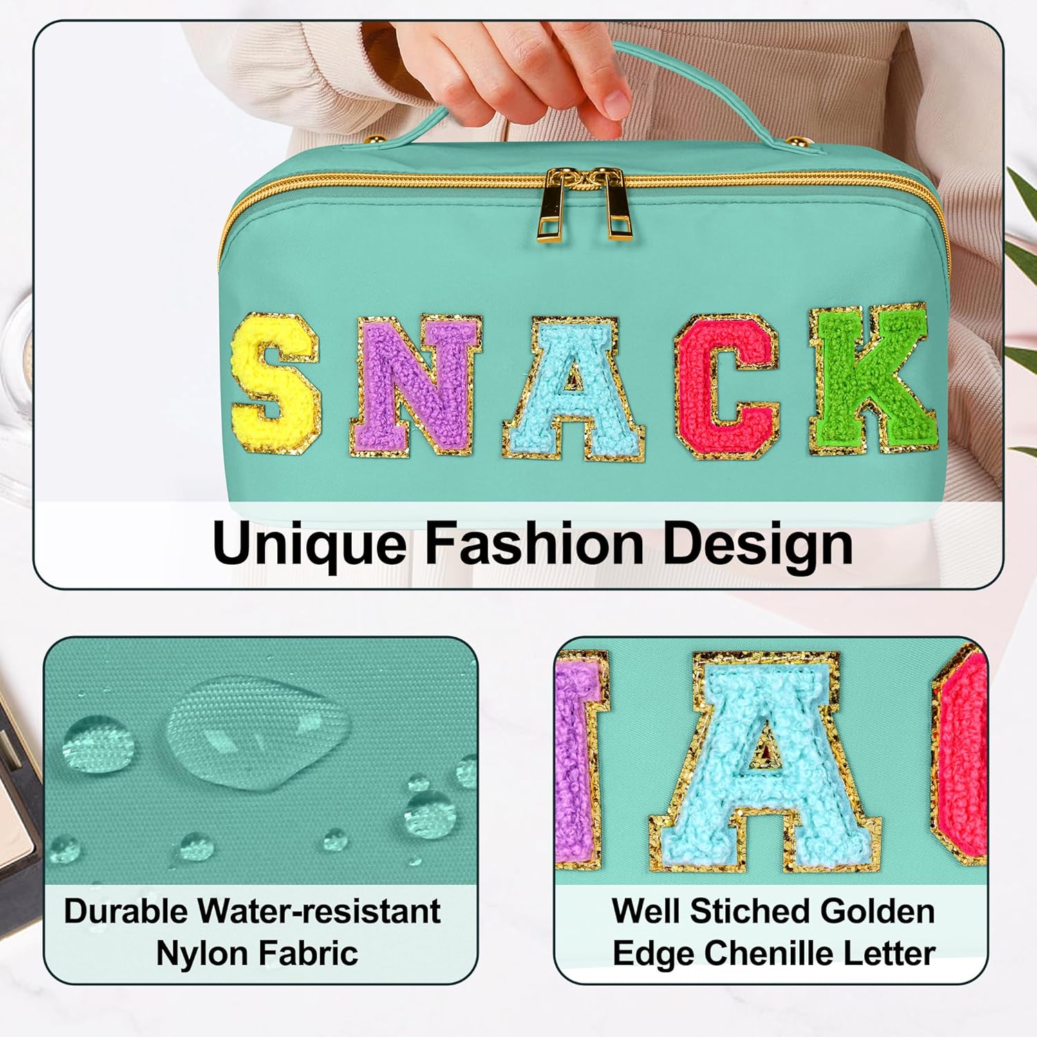 LONEDREAM Bolsa de cosméticos de viaje de gran capacidad, bolsa de maquillaje, bolsa de cosméticos grande de nailon portátil, bolsa de maquillaje de