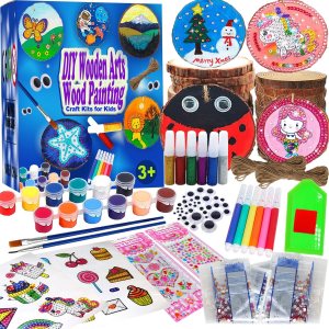 Huastyle Kits de artes y manualidades para niños y niñas de 8 a 12 años, paquete de 24 rebanadas de madera, juguetes creativos de regalo de Huastyle Kits de artes y manualidades para niños y niñas de 8 a 12 años, paquete de 24 rebanadas de madera, juguetes creativos de regalo de