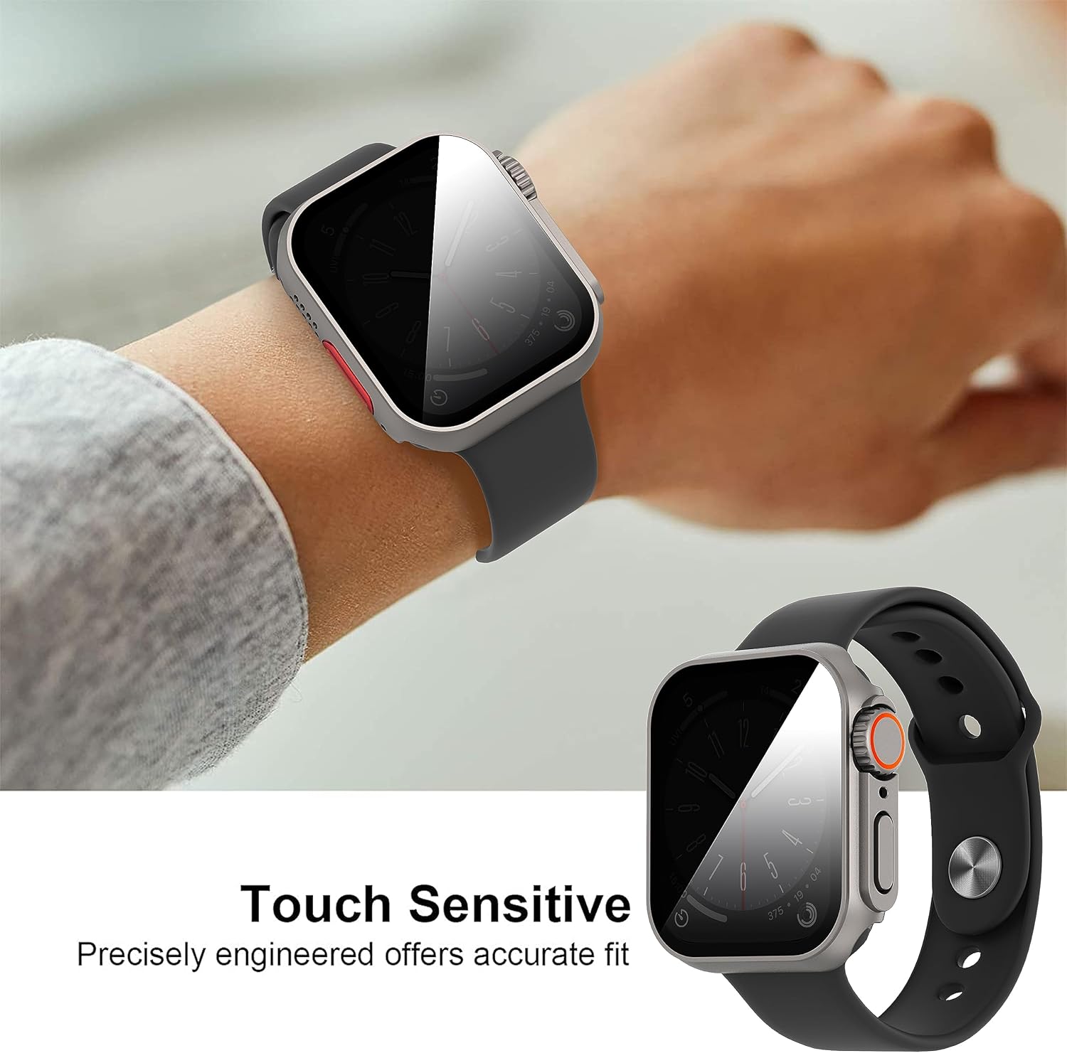 Suoman Funda protectora de pantalla de privacidad para Apple Watch Series 987 de 1.772 in, parece una funda ultraprotectora Funda protectora de