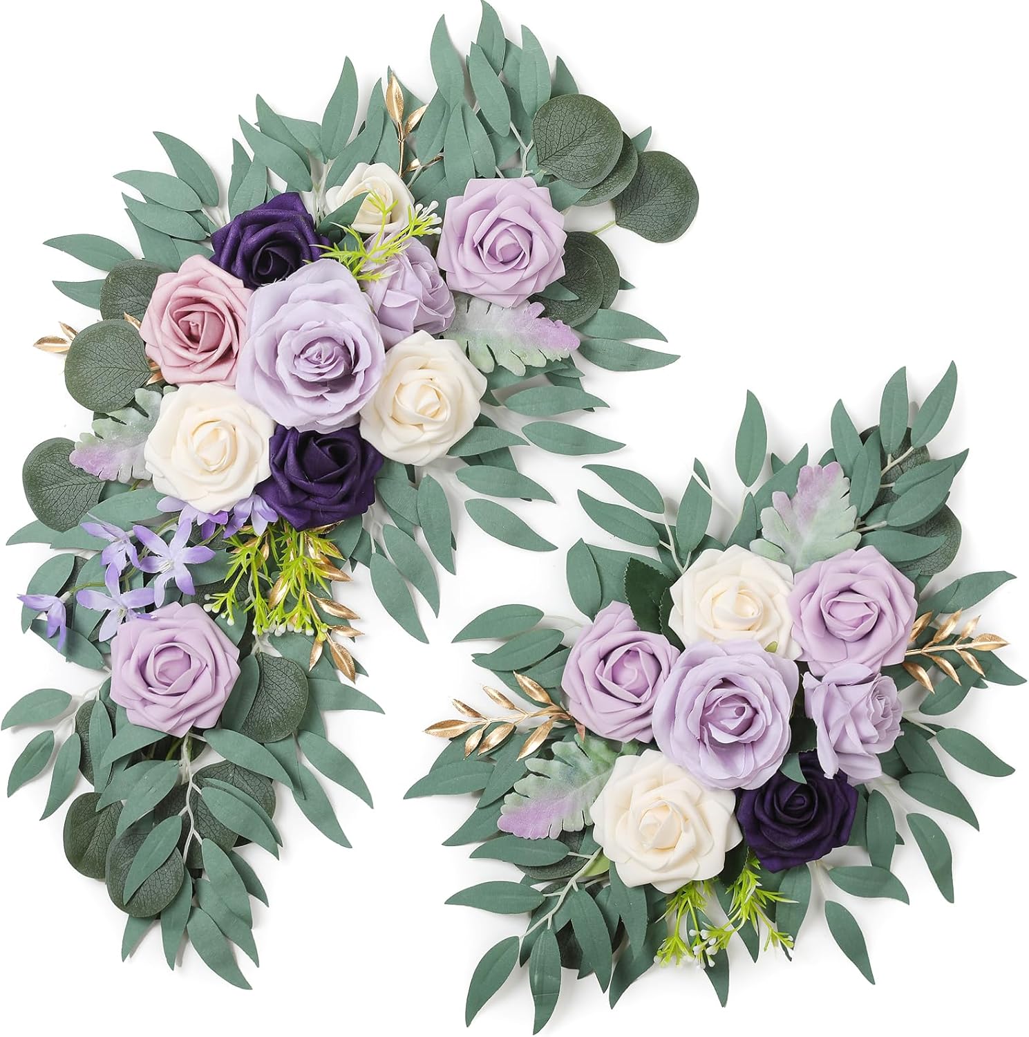 2 guirnaldas de flores artificiales para decoración y boda, letrero de bienvenida, flores