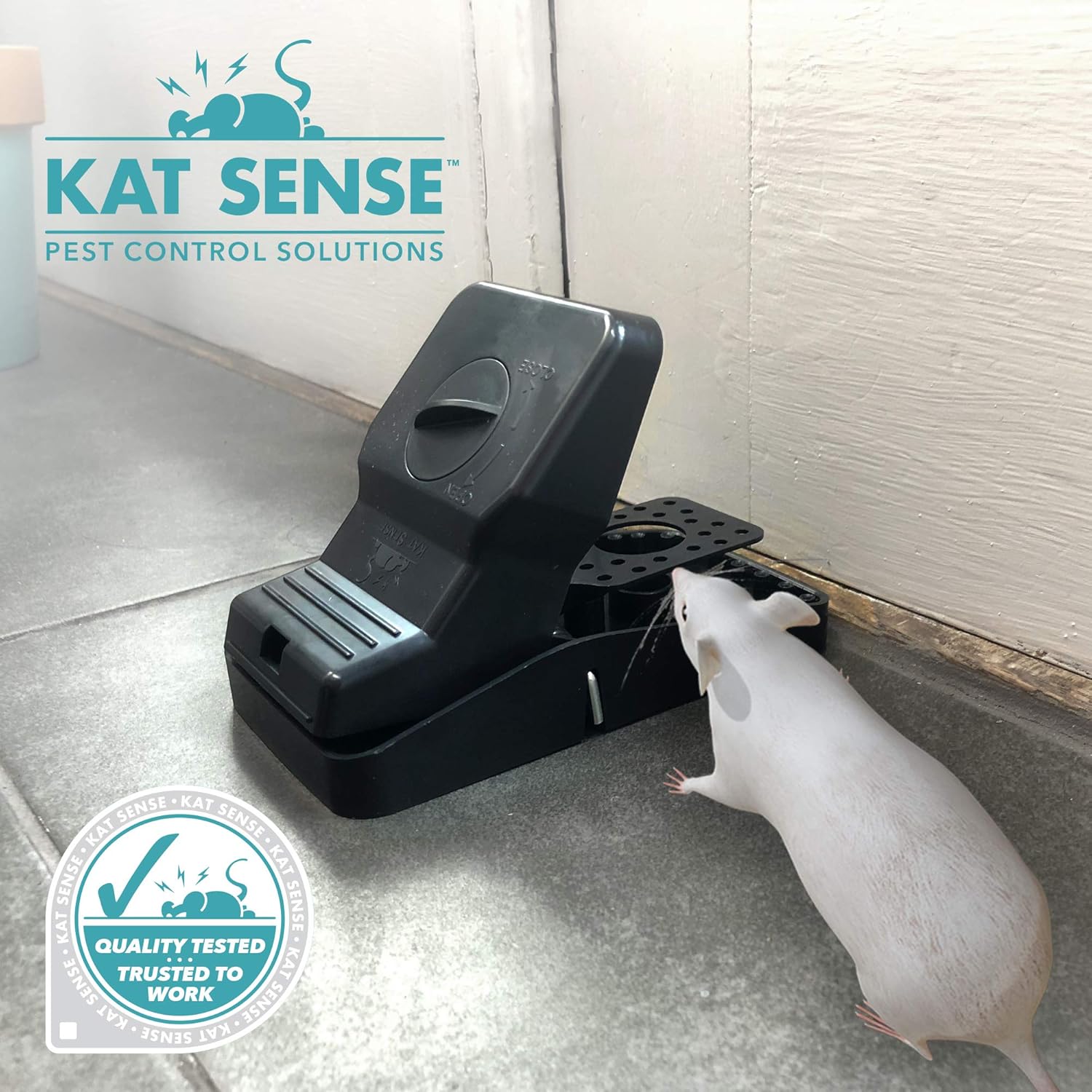 Kat Sense Trampas para ratas que funcionan en interiores y exteriores para obtener resultados de muerte instantánea, juego de 8 trampas