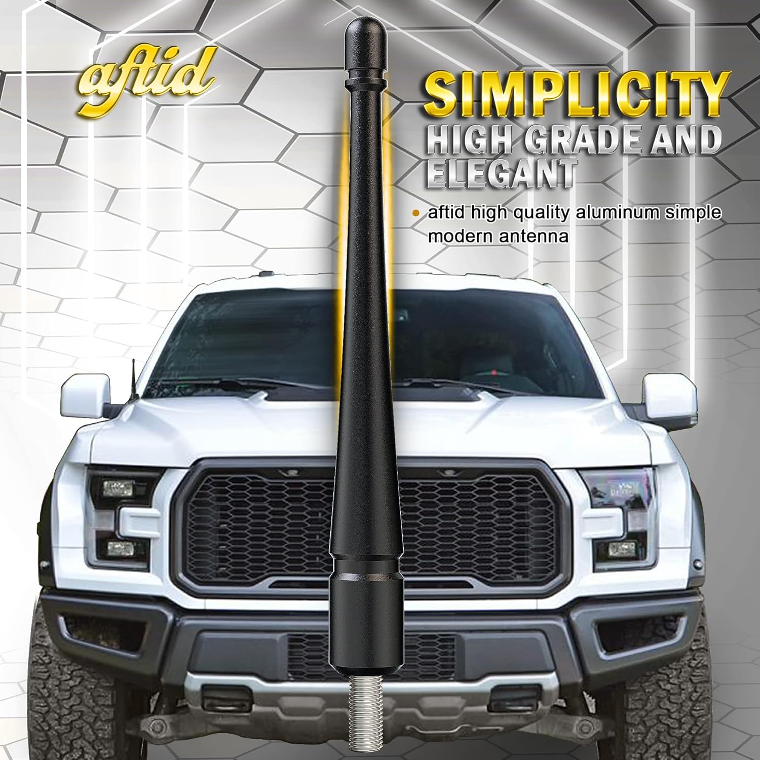 Antena rechoncha de aluminio de 4 pulgadas compatible con Ford F150 1997-2024