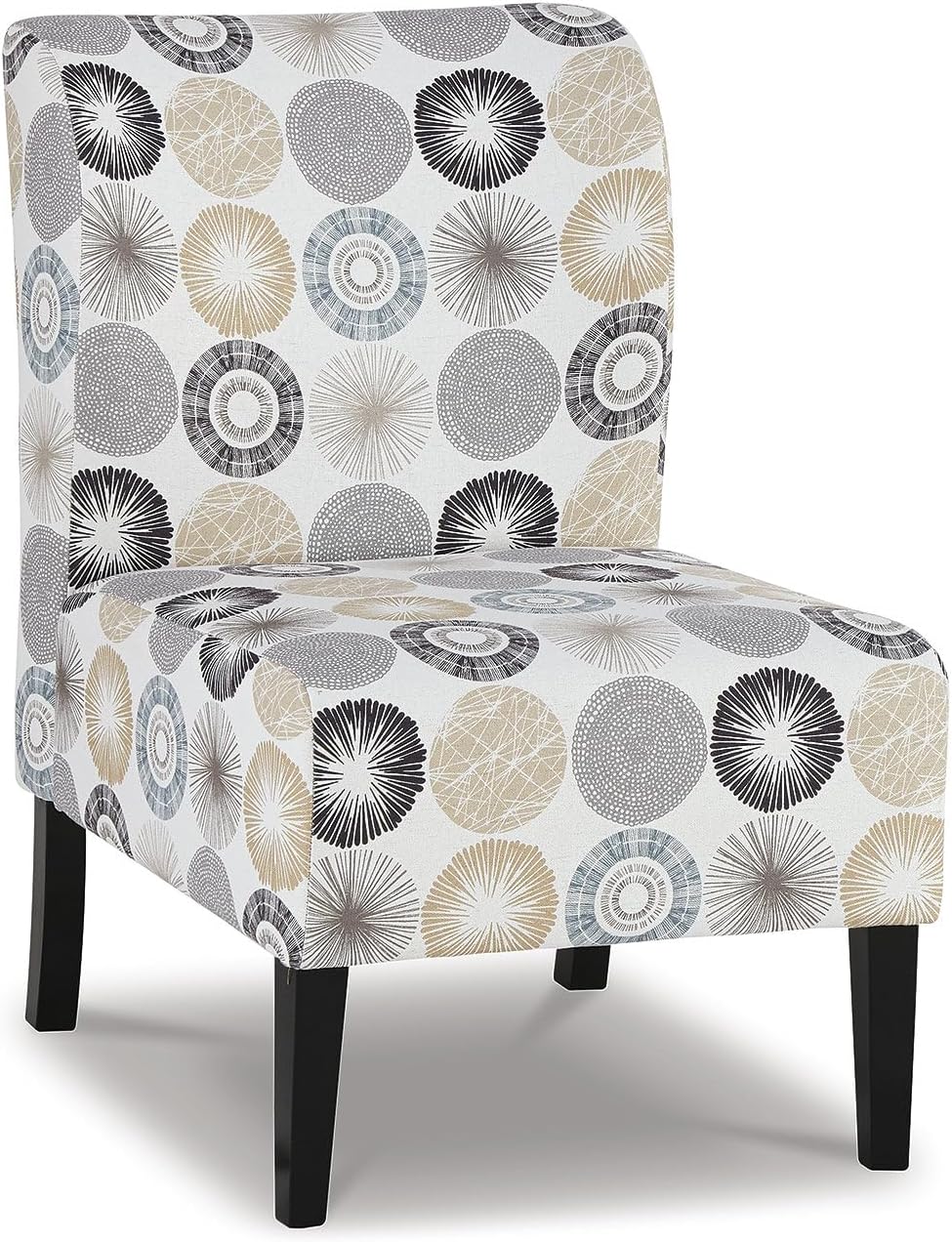 Signature Design by Ashley Triptis Silla decorativa casual sin brazos, color crema con patrón de rayos de sol