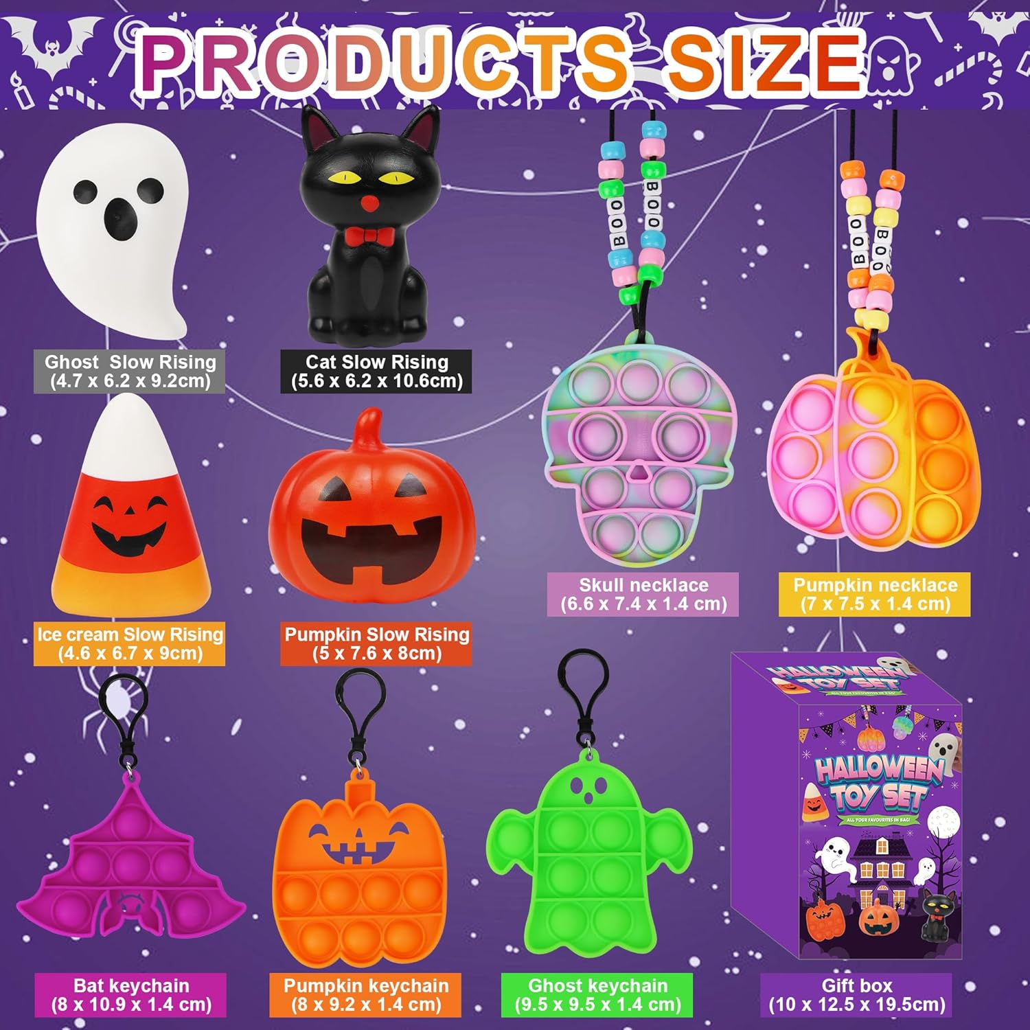 Juguetes para ansiedad de Halloween, juegos de juguetes sensoriales para niños, alivio del estrés de Halloween, juguetes blandos de levantamiento