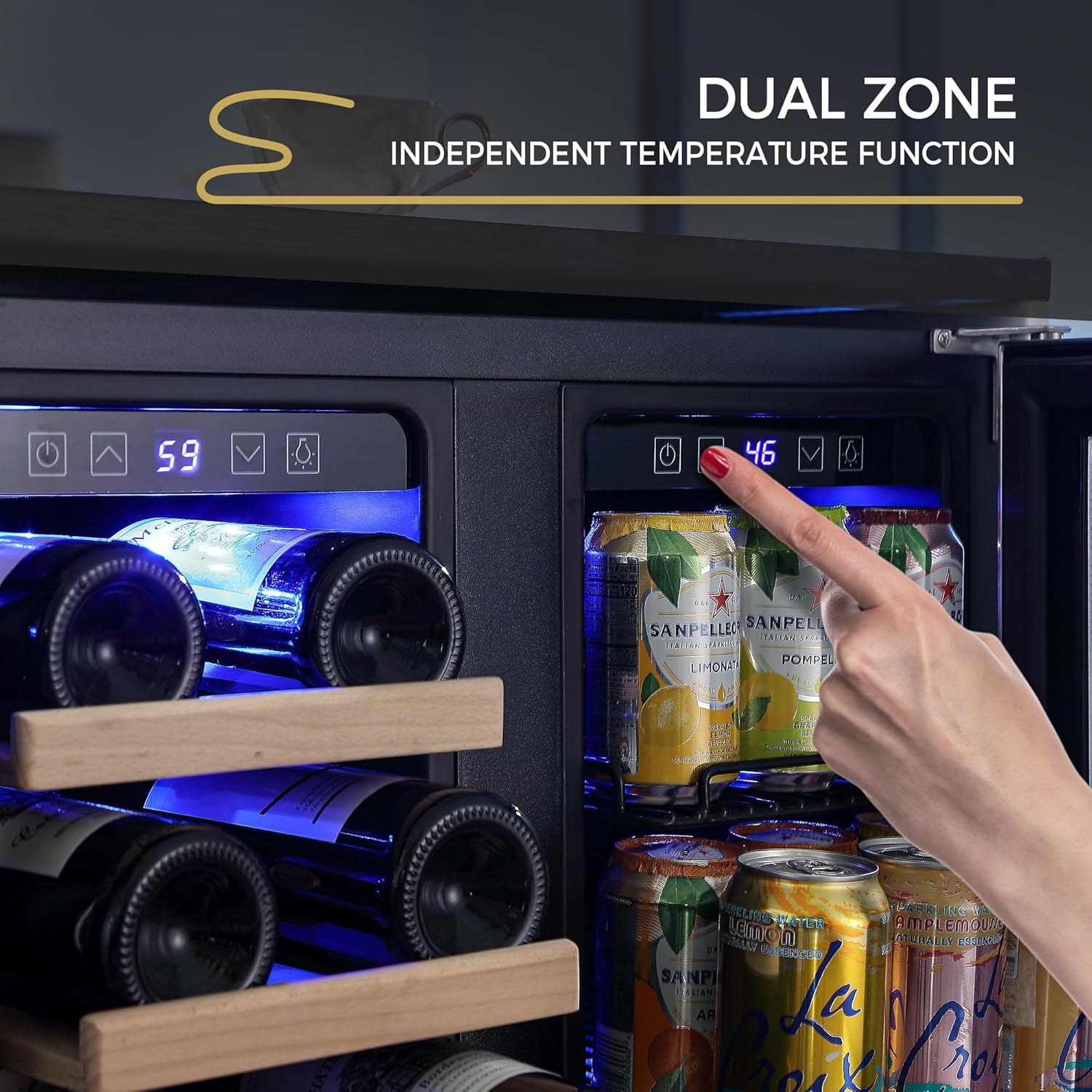 Empava Refrigerador de vino y bebidas, plata