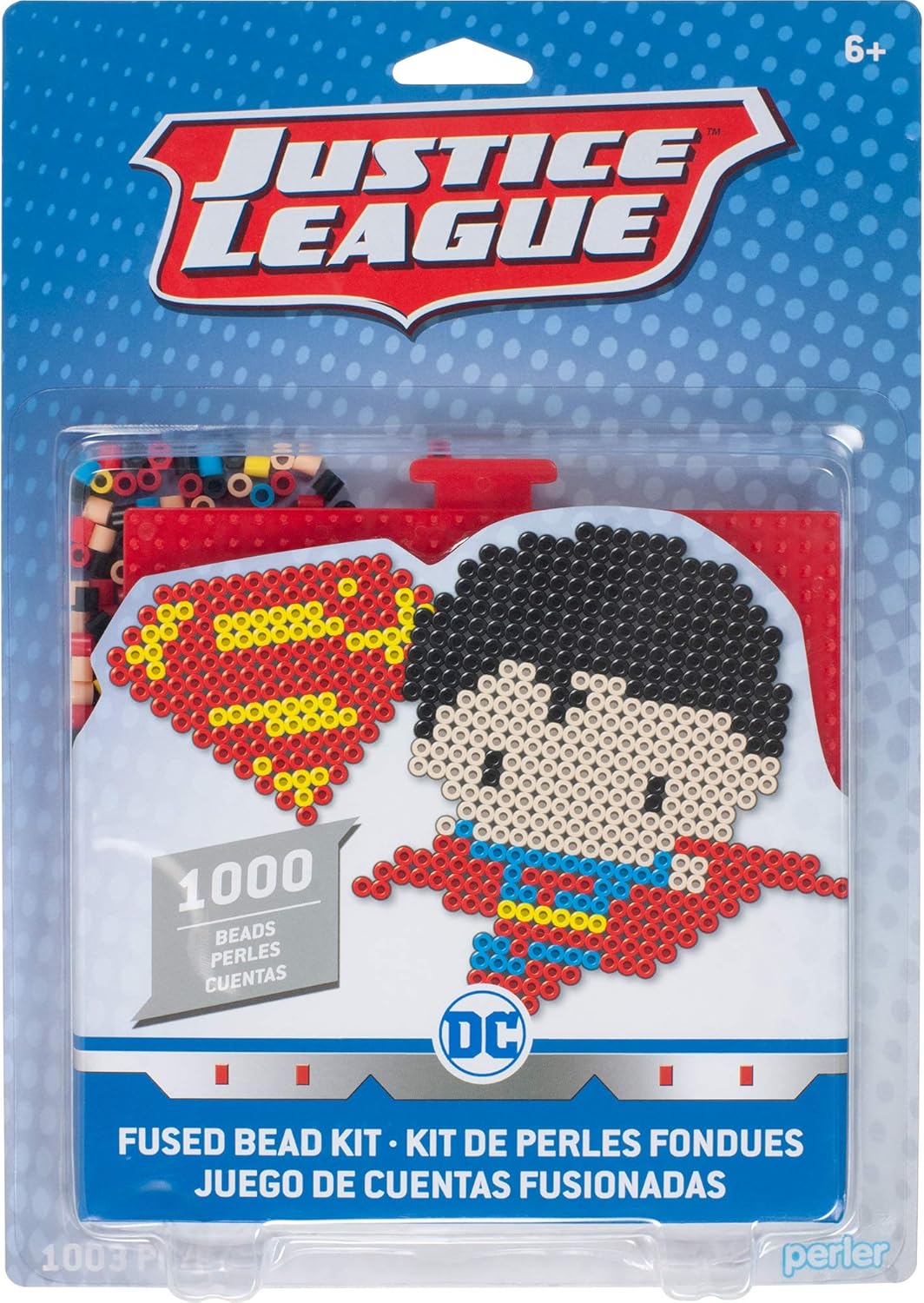 Perler Kit de cuentas para manualidades de chibi de la liga de la justicia de Superman, 1000 piezas