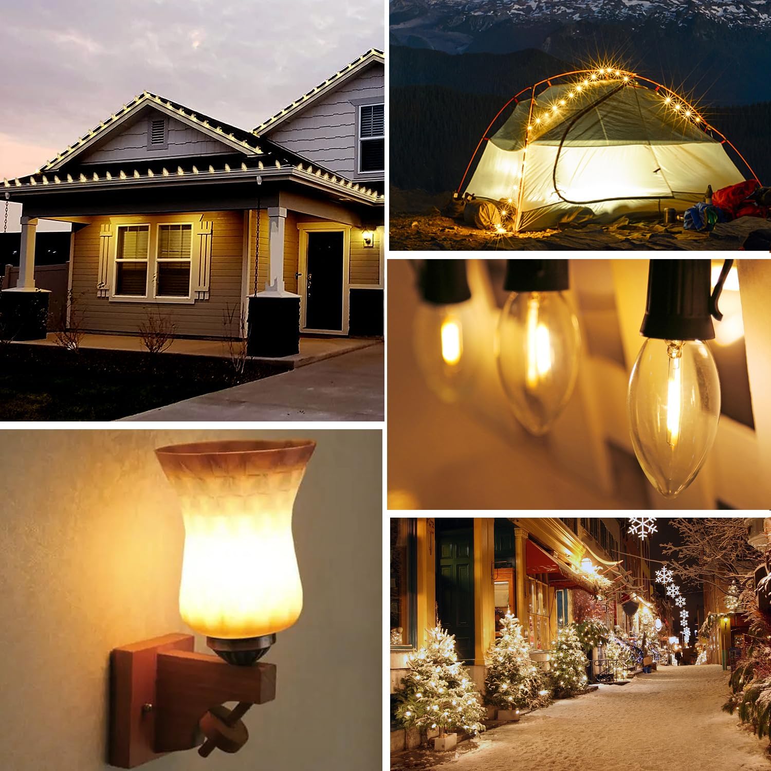 RuiAoTD Paquete de 25 bombillas LED C9 de repuesto para Navidad, bombillas LED C9 inastillables de 0.6 W para tira de luces de Navidad, base