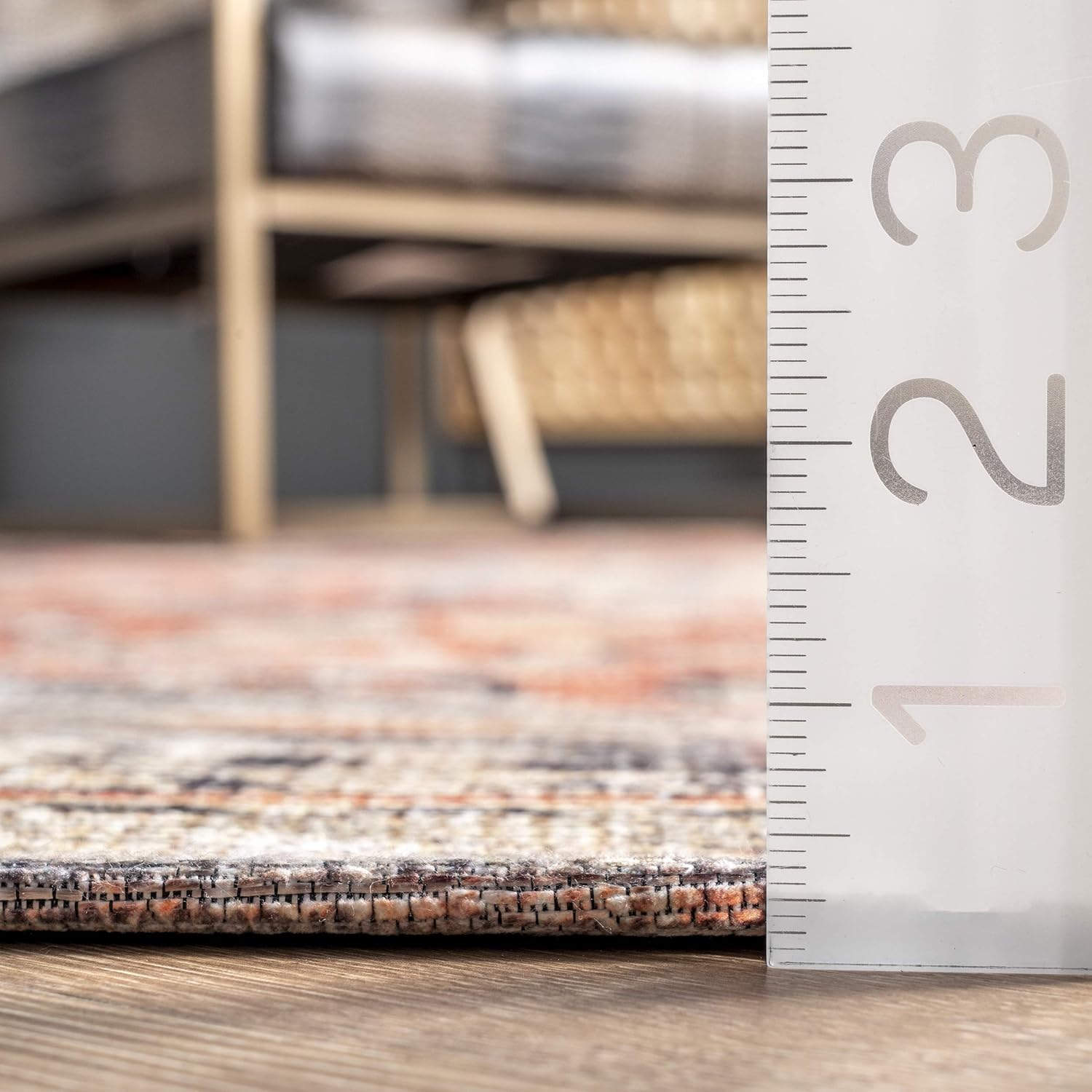 nuLOOM Esmeralda – Alfombra envejecida de medallón, 5 x 8 pies, color naranja