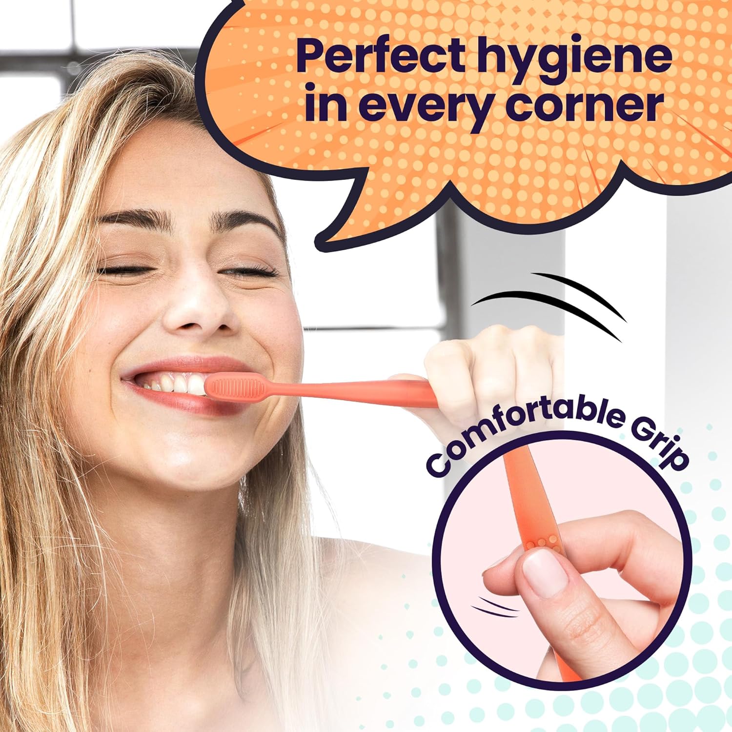 SANGSI – Cepillo de dientes de cerdas en relieve, cepillos de dientes suaves para adultos, cuidado de dientes y encías sensibles, esenciales de