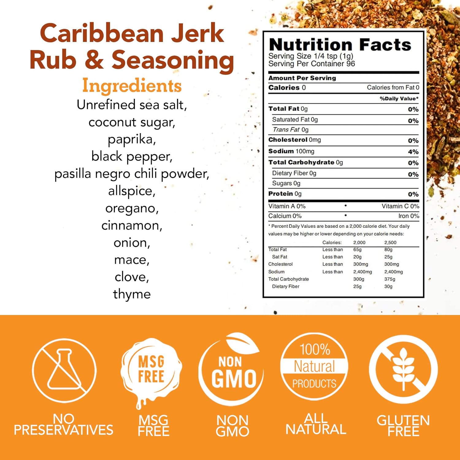 s.a.l.t. sisters Caribbean Jerk Rub & Seasoning  Base de condimento para frotar en seco y frotar húmedo  Mezcla de hierbas y especias perfecta para