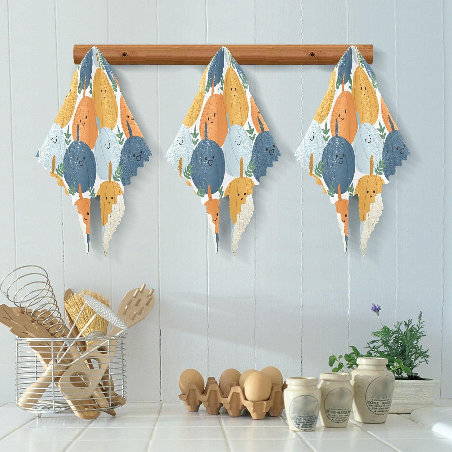 FRODOTGV Cute Pumpkins Halloween Set of 6 Quick Dry Microfiber Towels Kitchen Decor Quality Car Drying Towels for Restaurant Table