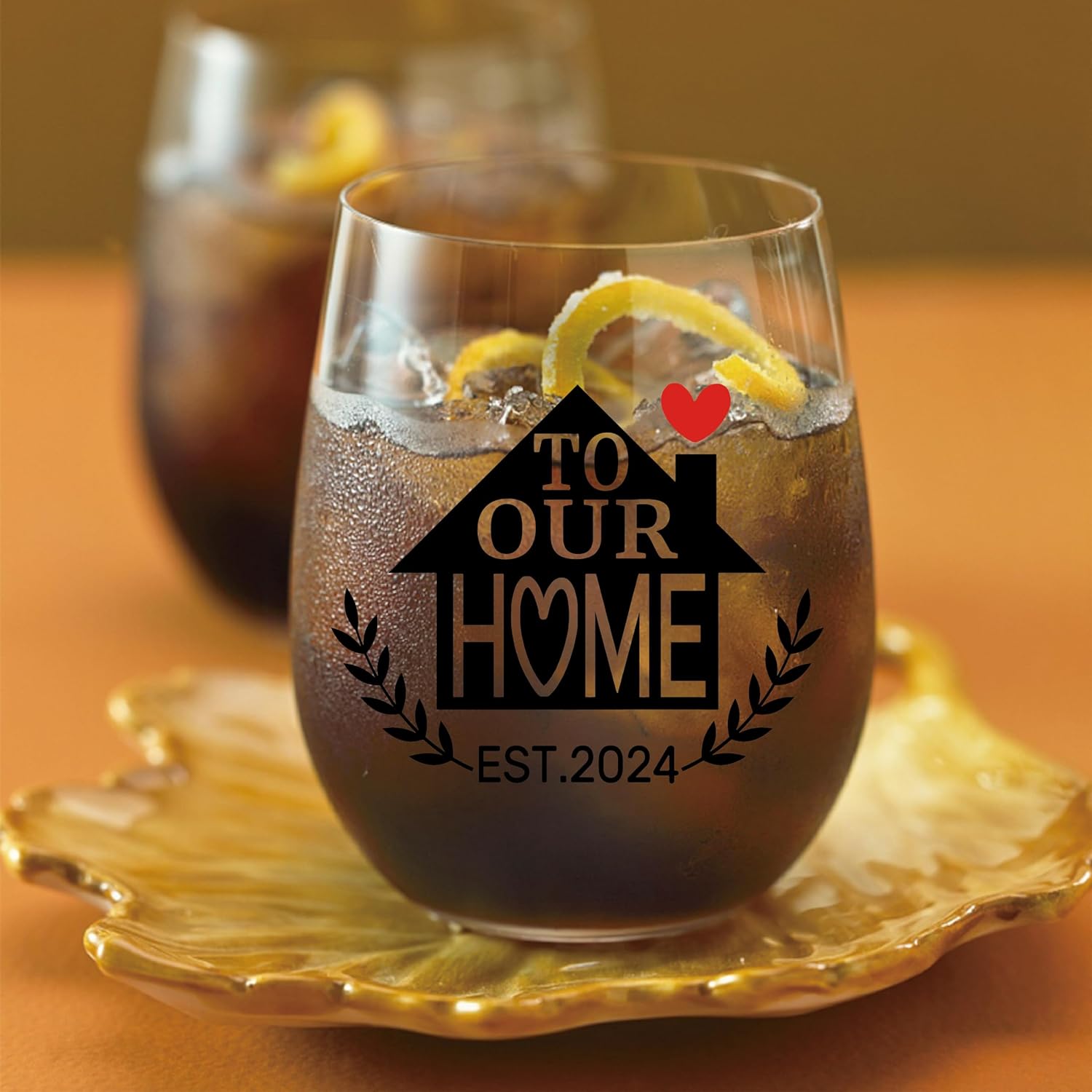 DYJYBMY Copa de vino a nuestra casa, divertidas ideas de regalo para propietarios de casa por primera vez, regalos de inauguración de la casa para