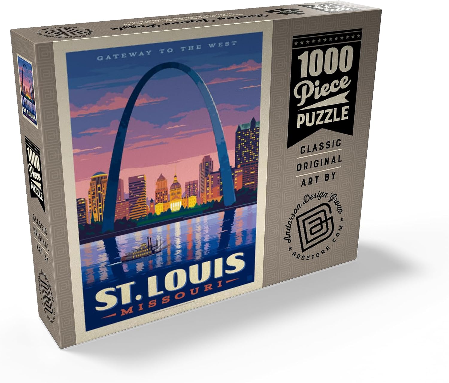 MyPuzzle St. Louis, MO Gateway Arch at Sunset, póster vintage, rompecabezas de 1000 piezas prémium para adultos