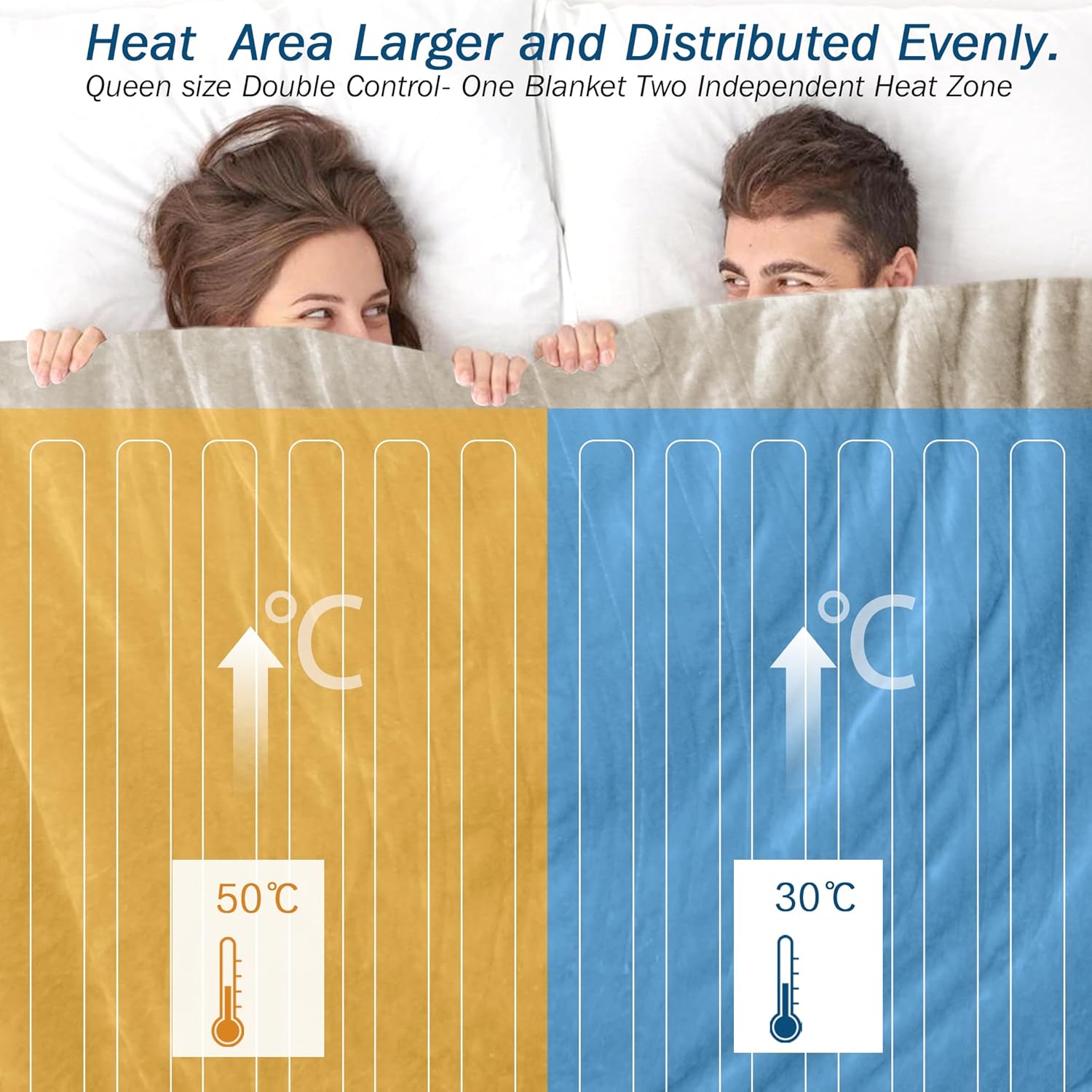 Mantas eléctricas de tamaño individual para cama, 84 x 90 pulgadas, tela de felpa suave, múltiples ajustes de calor, seguridad de 10 horas de
