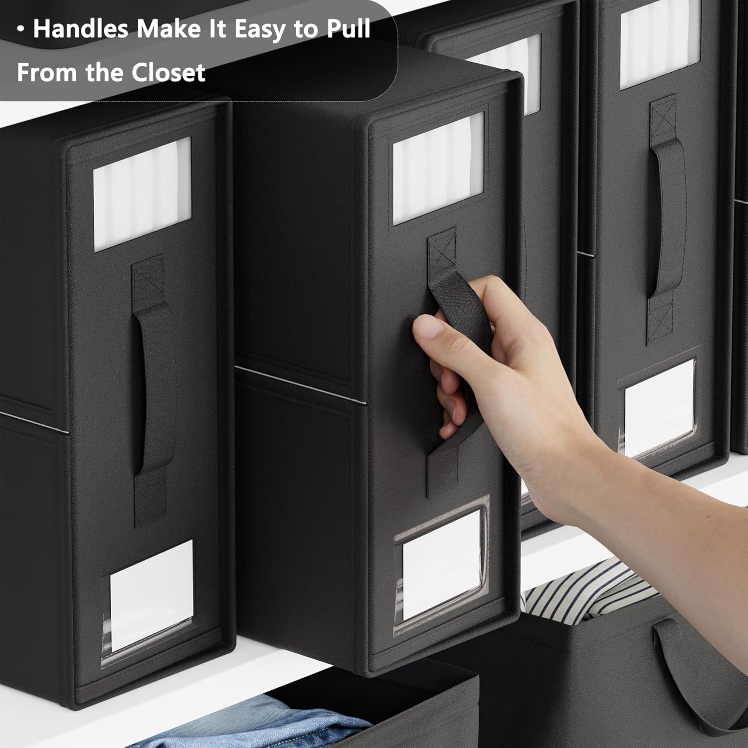 SheetCube – Organizador de sábanas y almacenamiento, paquete de 6, organizador plegable de lino con ventana y etiqueta, contenedor de caja de
