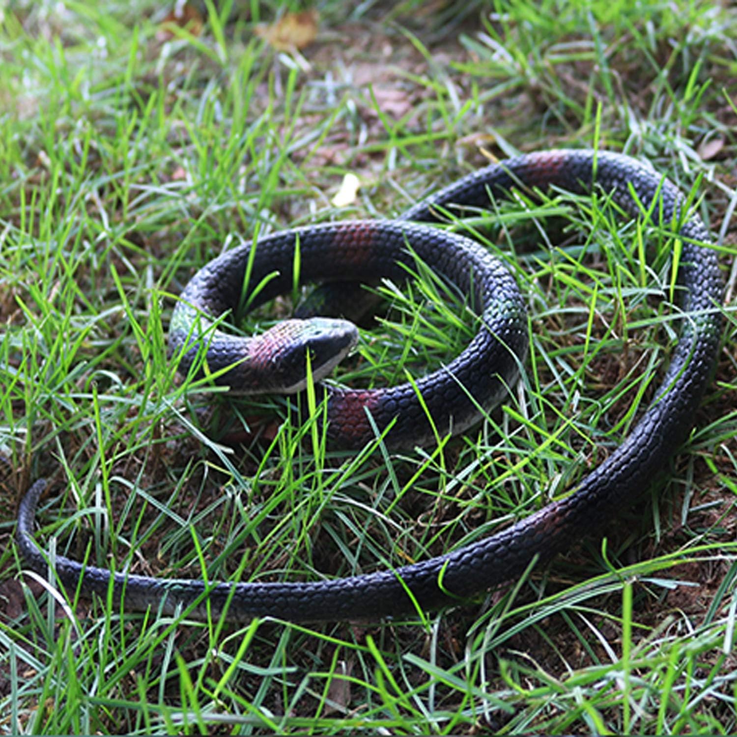Homdipoo Serpiente de juguete de goma falsa realista Serpientes falsas negras que parecen bromas reales, serpiente cobra de 27 pulgadas de largo