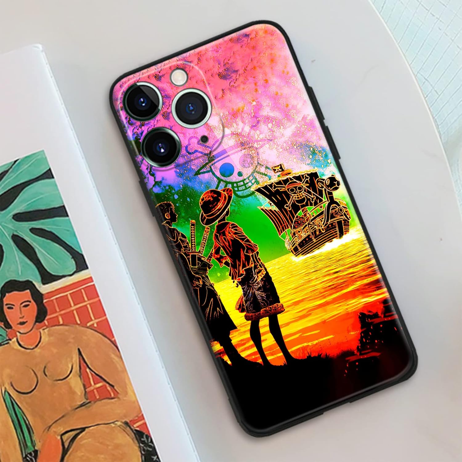 Funda protectora de silicona suave con diseño de anime japonés a la moda, anticaída, diseño de manga, funda protectora de dibujos animados (para